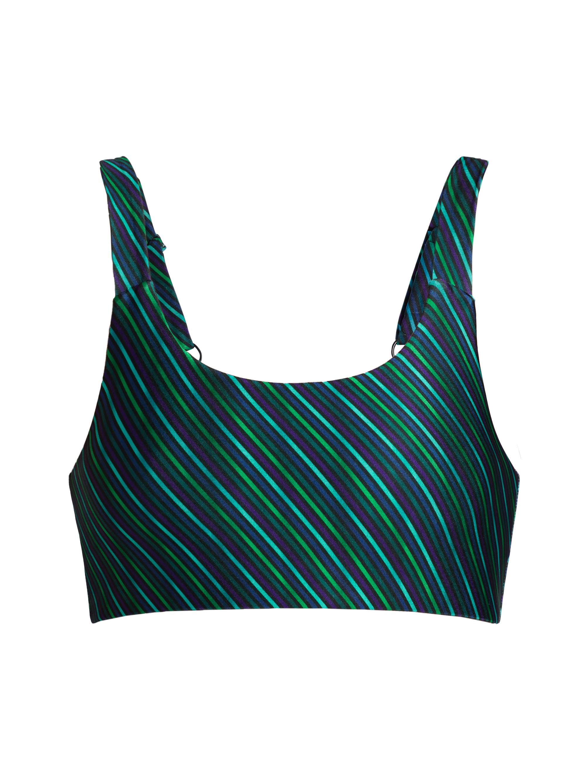 Terez Women's Jewel Striped Sports Bra - Jewel Stripe