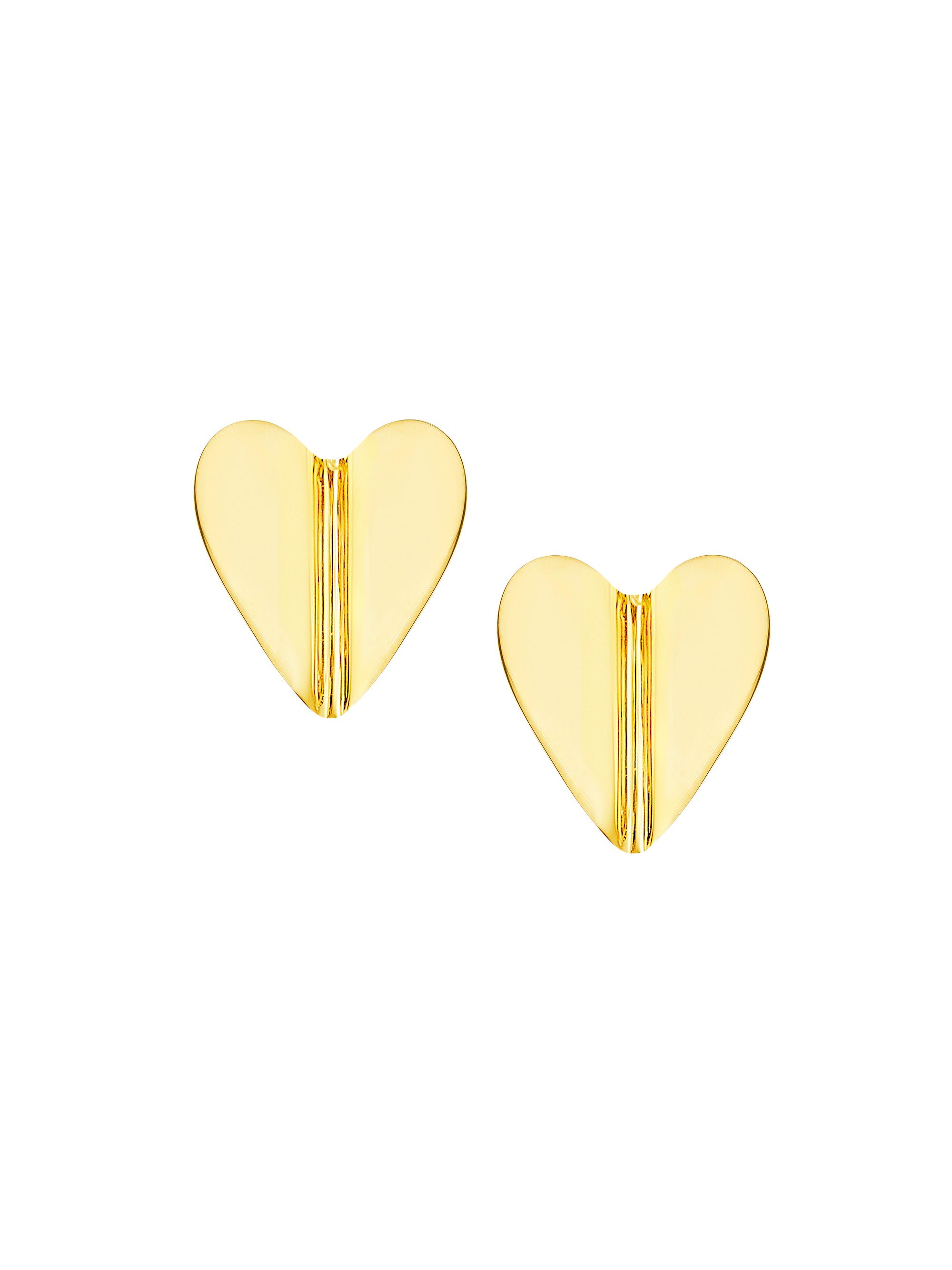 Cadar Women's Wings Of Love  18K Yellow Gold Heart Studs Earrings - Gold