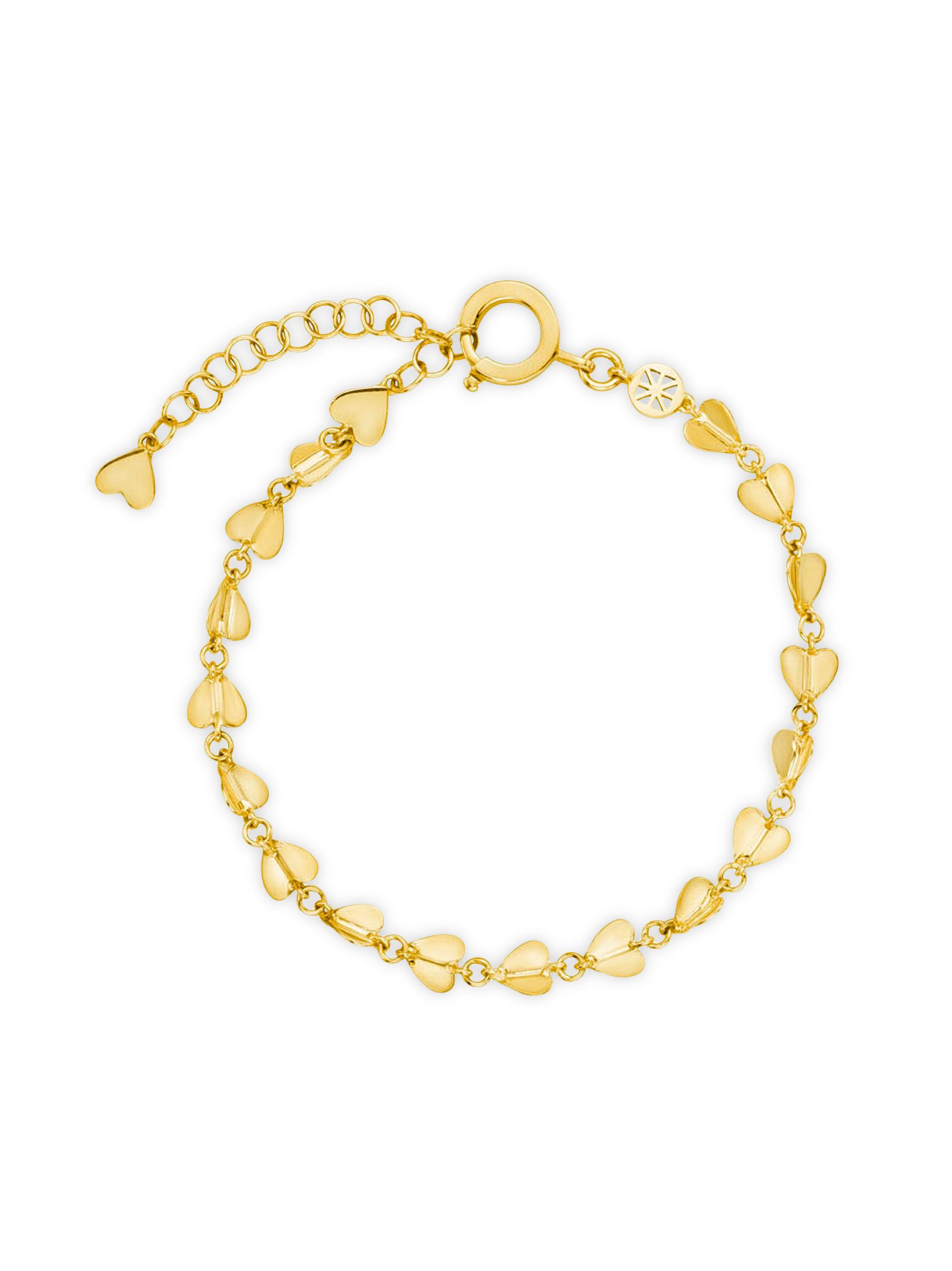 Cadar Women's Wings Of Love 18K Yellow Gold Folded Heart Chain Bracelet - Yellow Gold
