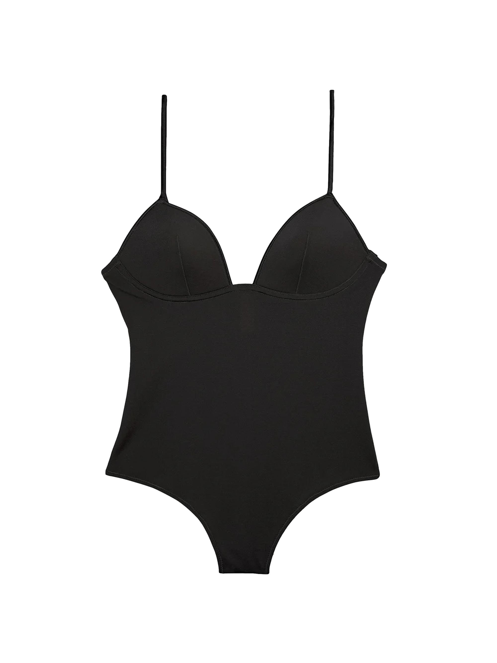 Fleur du Mal Women's Soft-Cup Wireless Bodysuit - Black