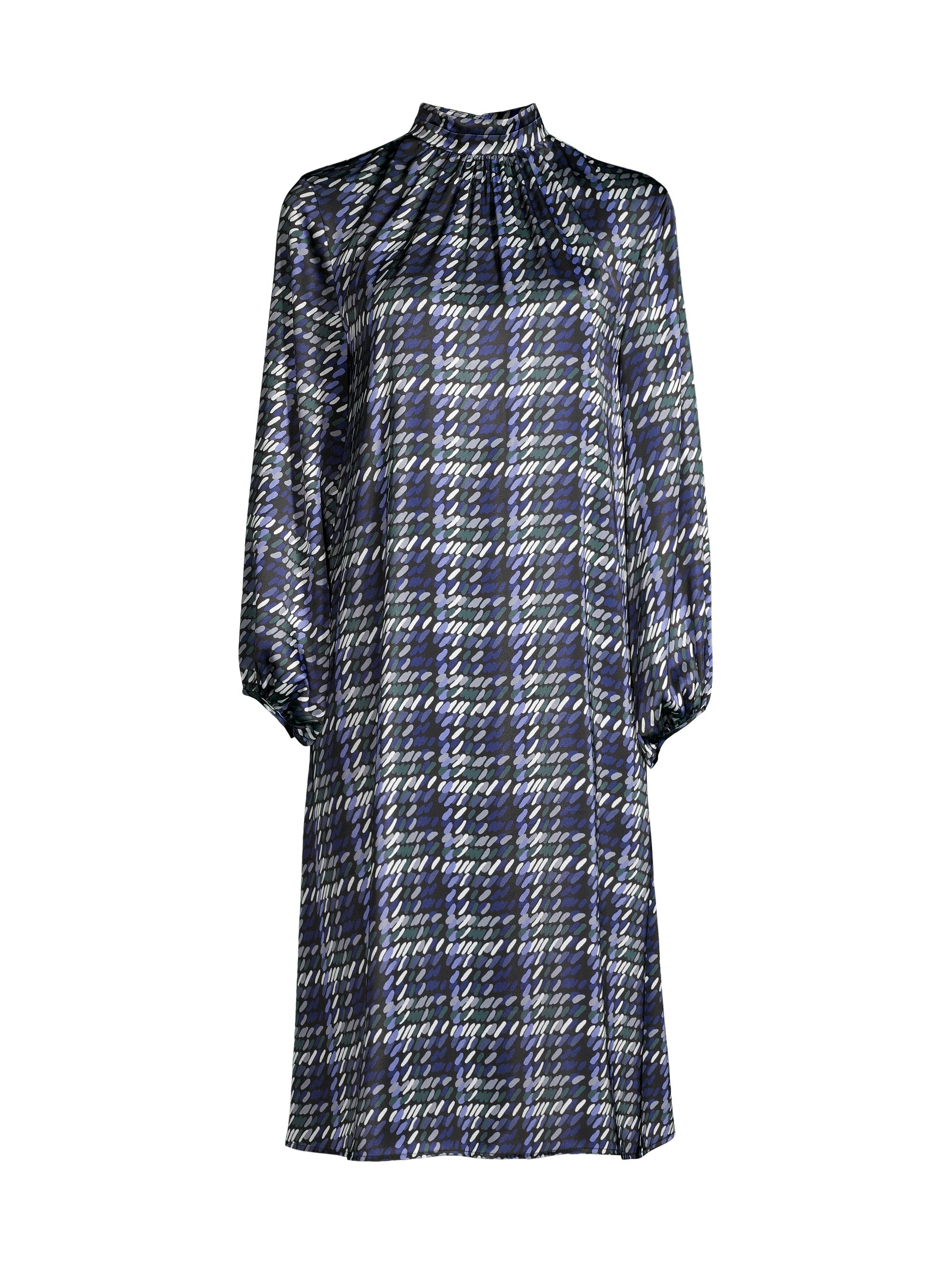 Misook Women's Plaid Crepe De Chine A-Line Midi-Dress