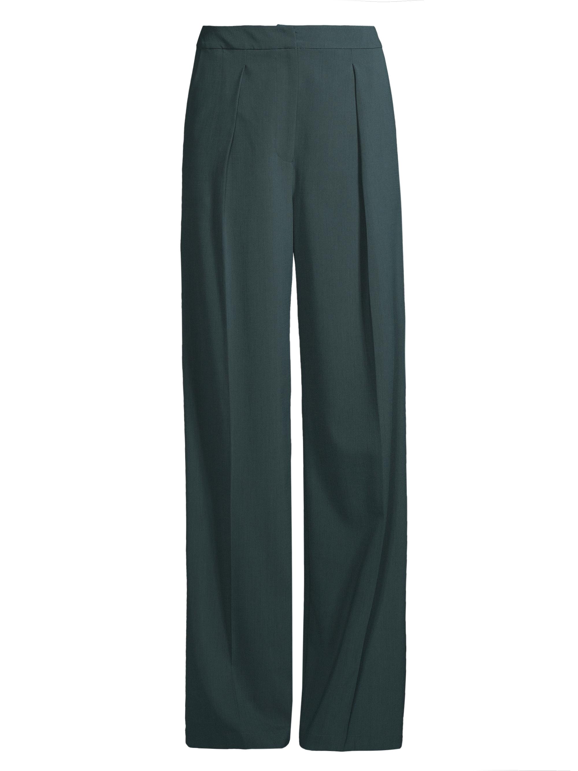 Misook Women's Tailored Stretch Twill Wide-Leg Pants - Hunter Green