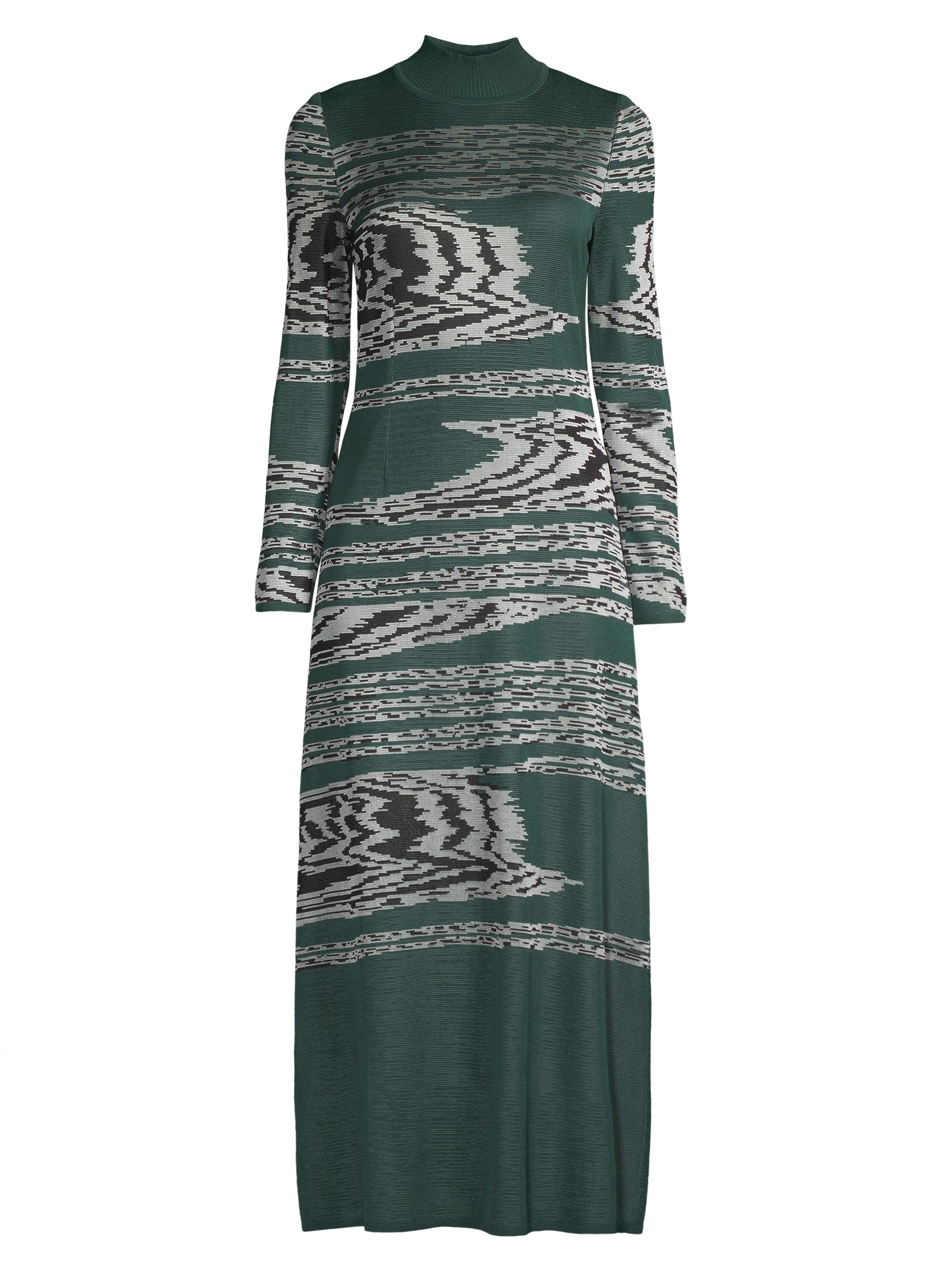 Misook Women's Abstract Jacquard-Knit A-Line Maxi Dress