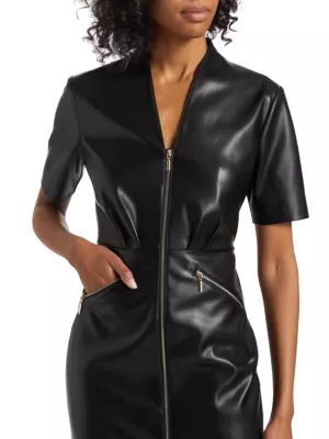 Elie Tahari Leather Dress