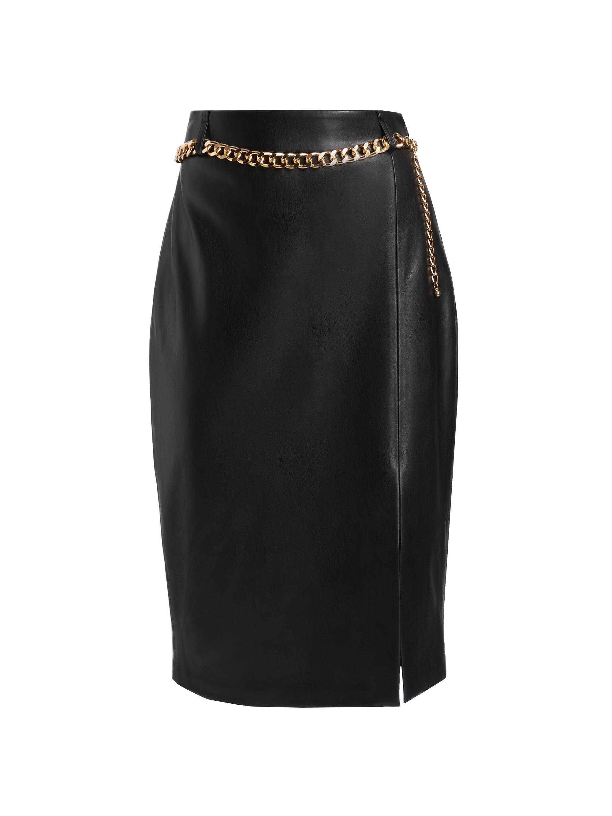 Elie Tahari Women's The Ashlen Faux Leather Pencil Skirt - Noir