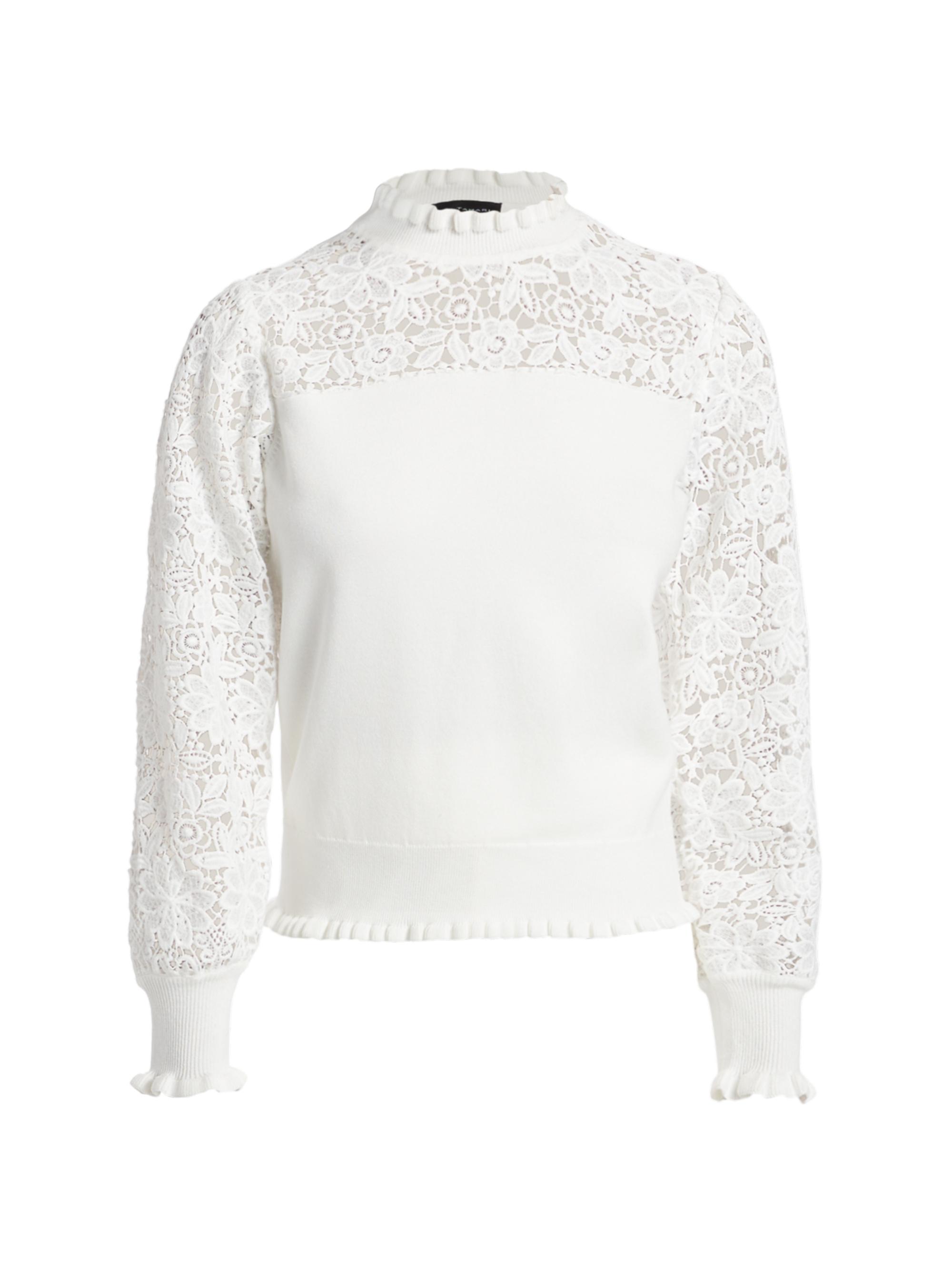Elie Tahari Women's The Felicity Crochet Sweater - Sky White