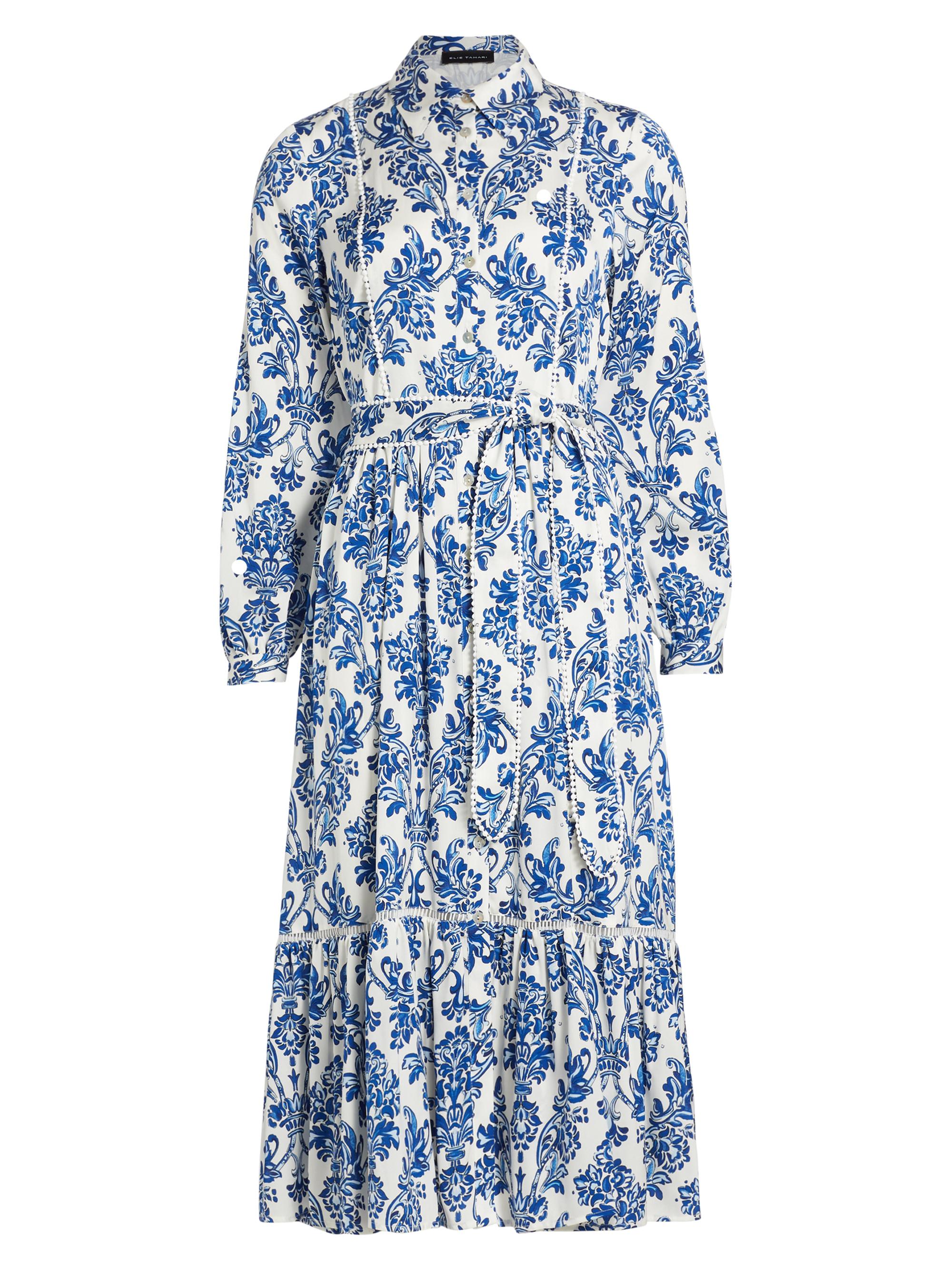 Elie Tahari Women's The Beckett Floral Shirtdress - Porcelain Paisley