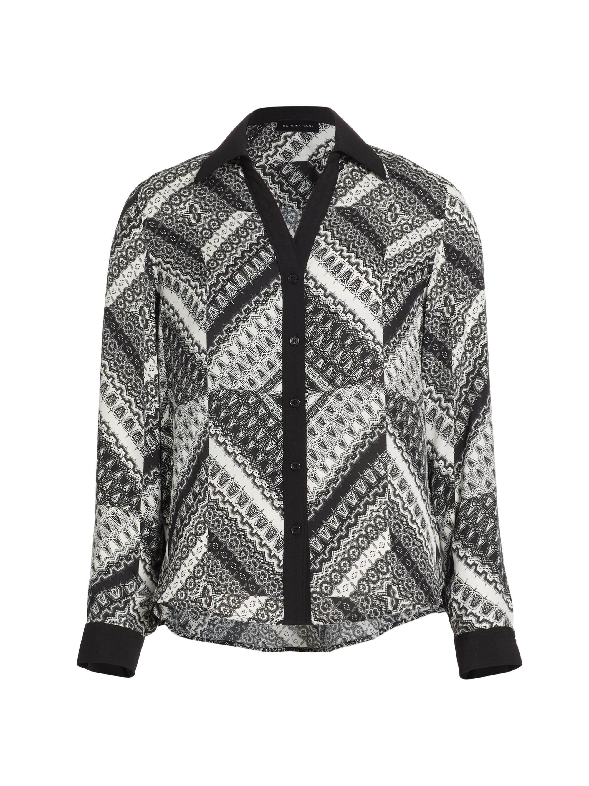 Elie Tahari Women's The Madeline Printed Silk Shirt - Enigma Print