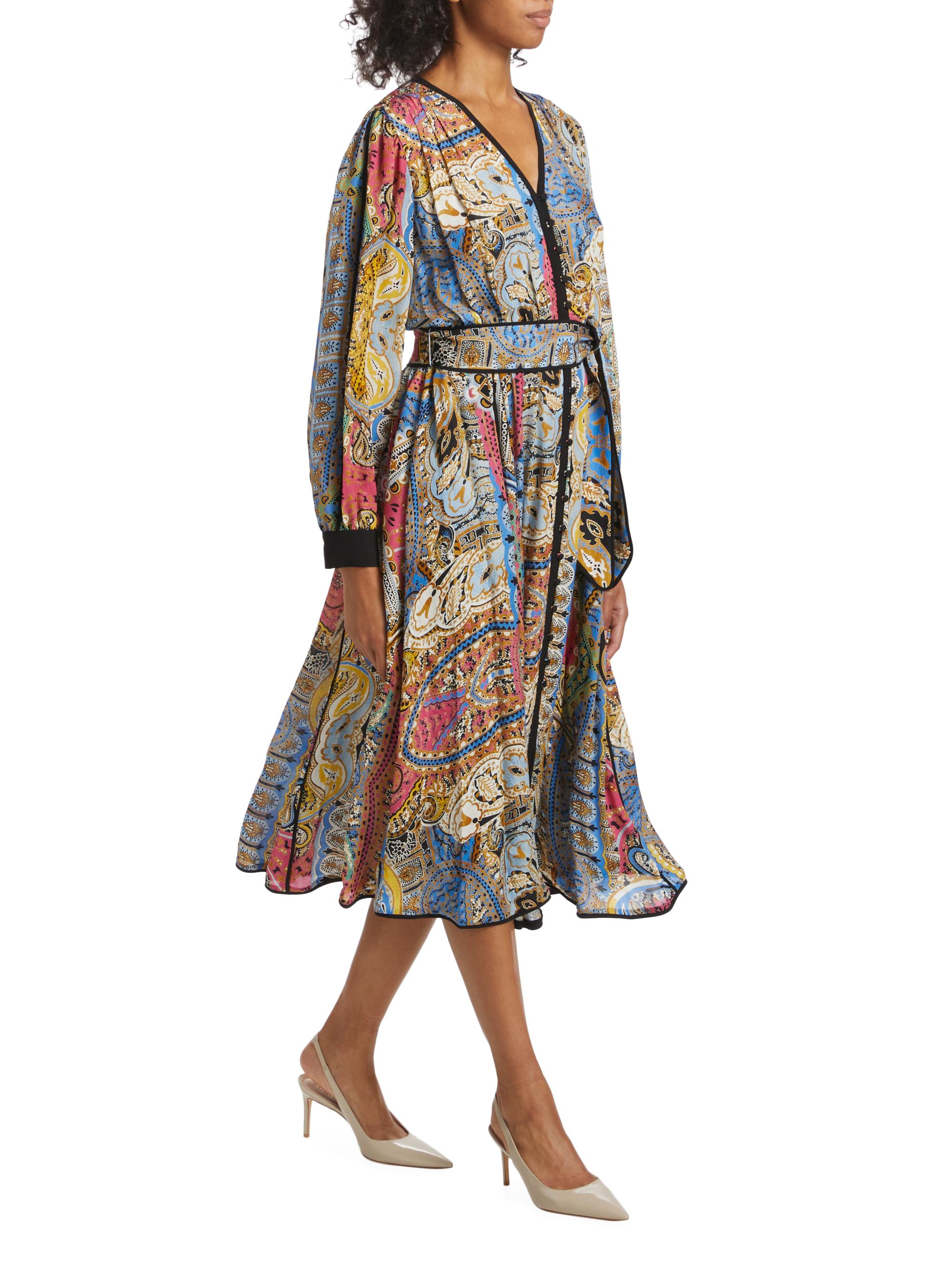 Elie Tahari The Camren Paisley Silk Dress | Saks Fifth Avenue
