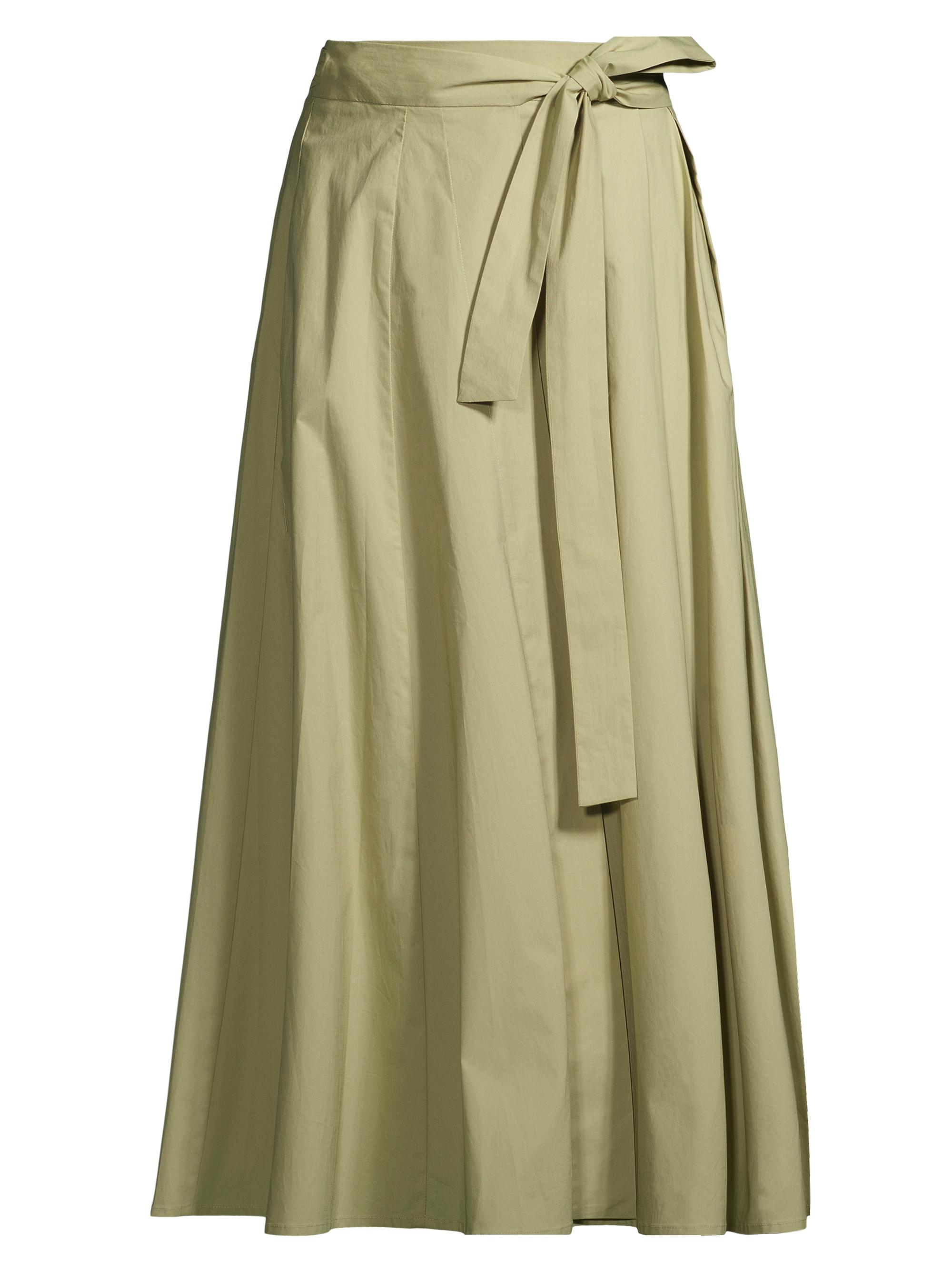 Rosso35 Women's Poplin Wrap Midi-Skirt - Tan
