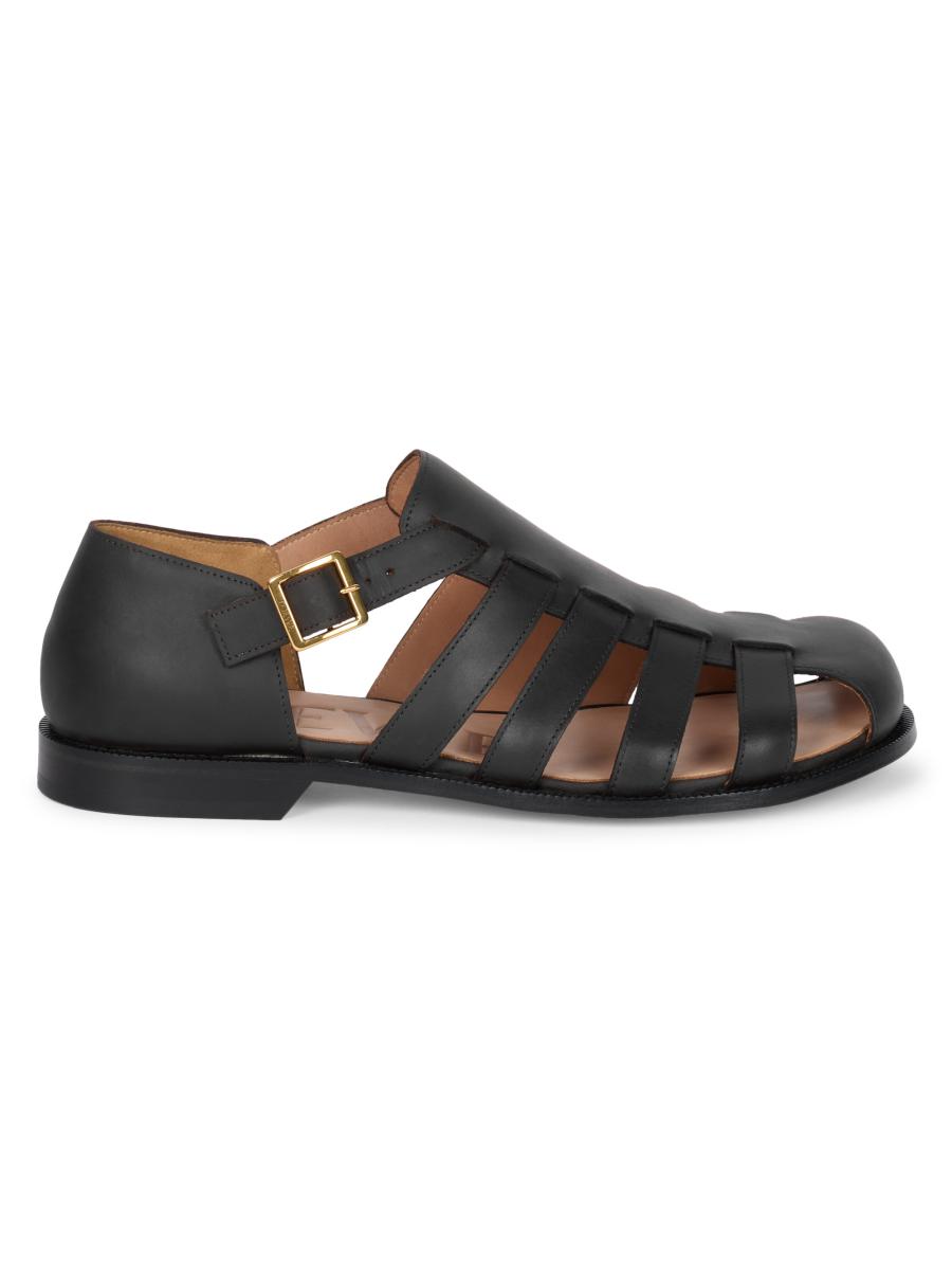 LOEWE Campo Leather Cage Sandals | Saks Fifth Avenue