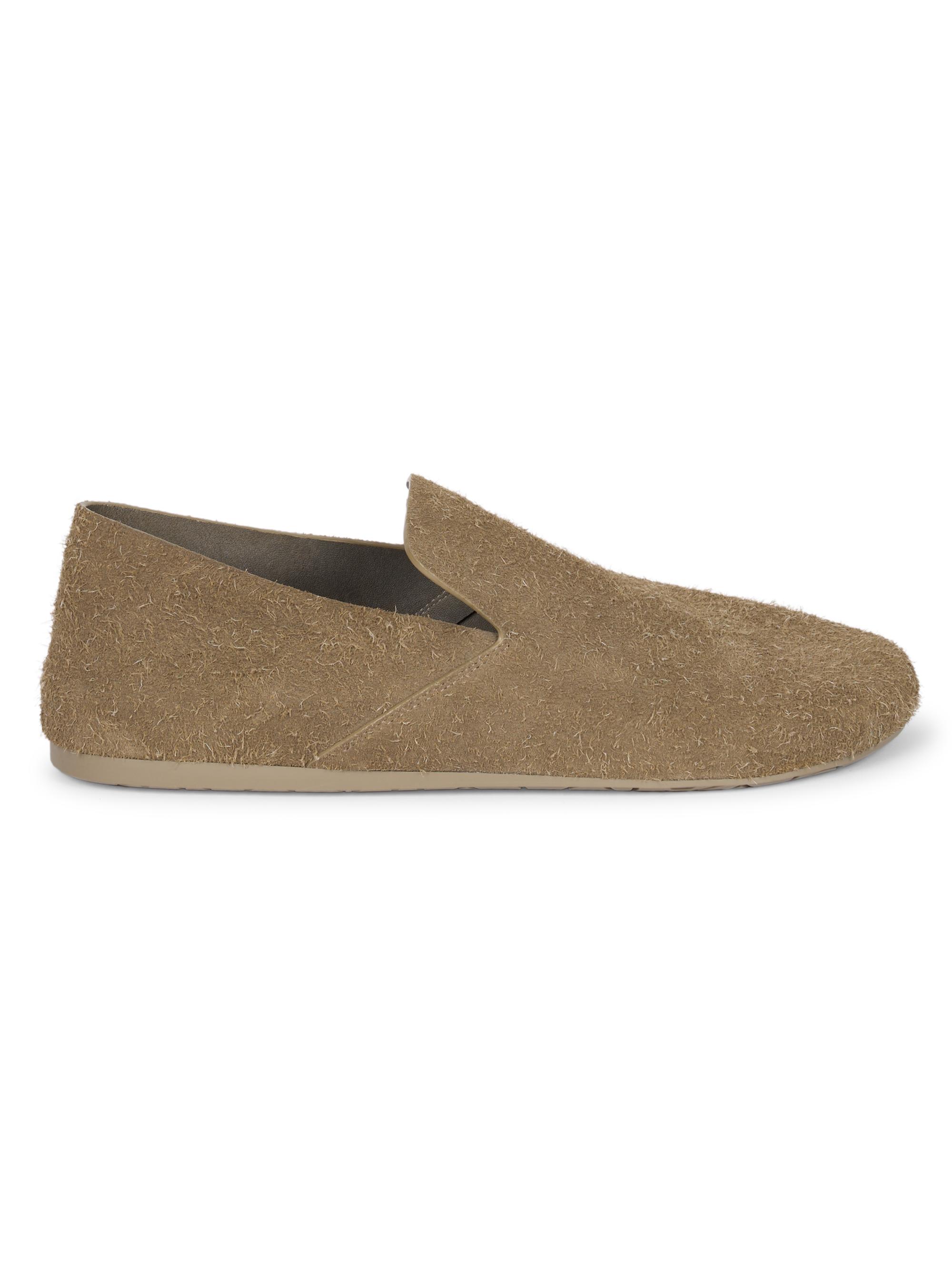 LOEWE Men's Lago Suede Loafers - Khaki Green