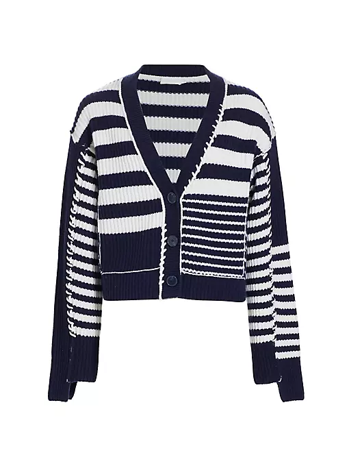 SIMKHAI - Adara Wool-Cashmere Striped Cardigan