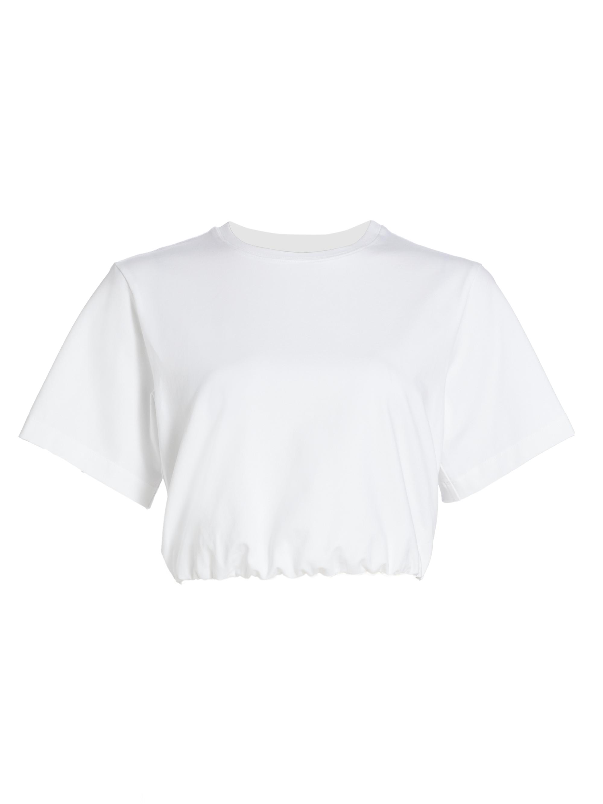 SIMKHAI Women's JoJo Cotton Crop T-Shirt - White