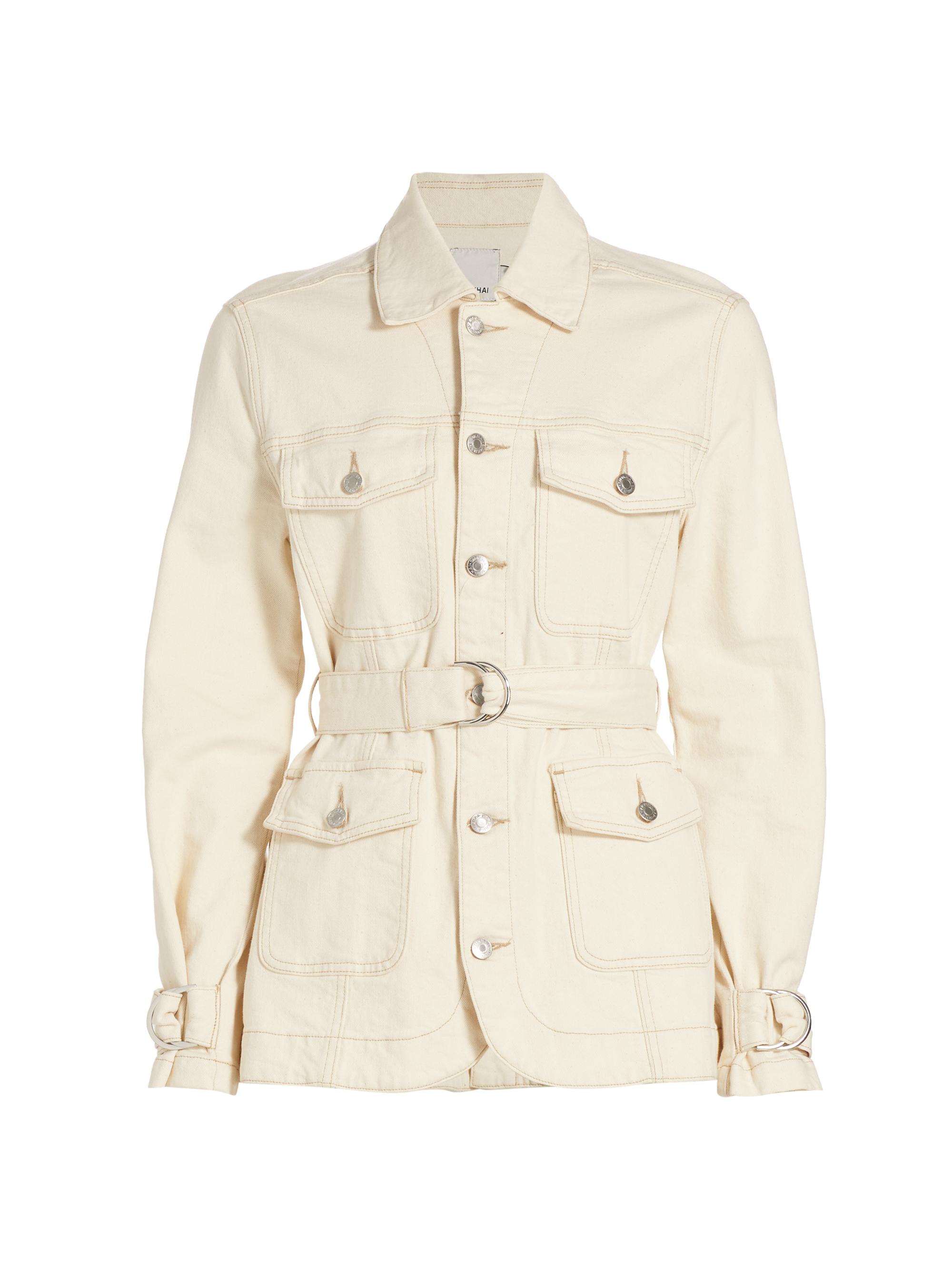 SIMKHAI Women's Leora Denim Cargo Jacket - Ecru