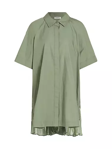 Blanche Cotton Poplin Short-Sleeve Mini Shirtdress