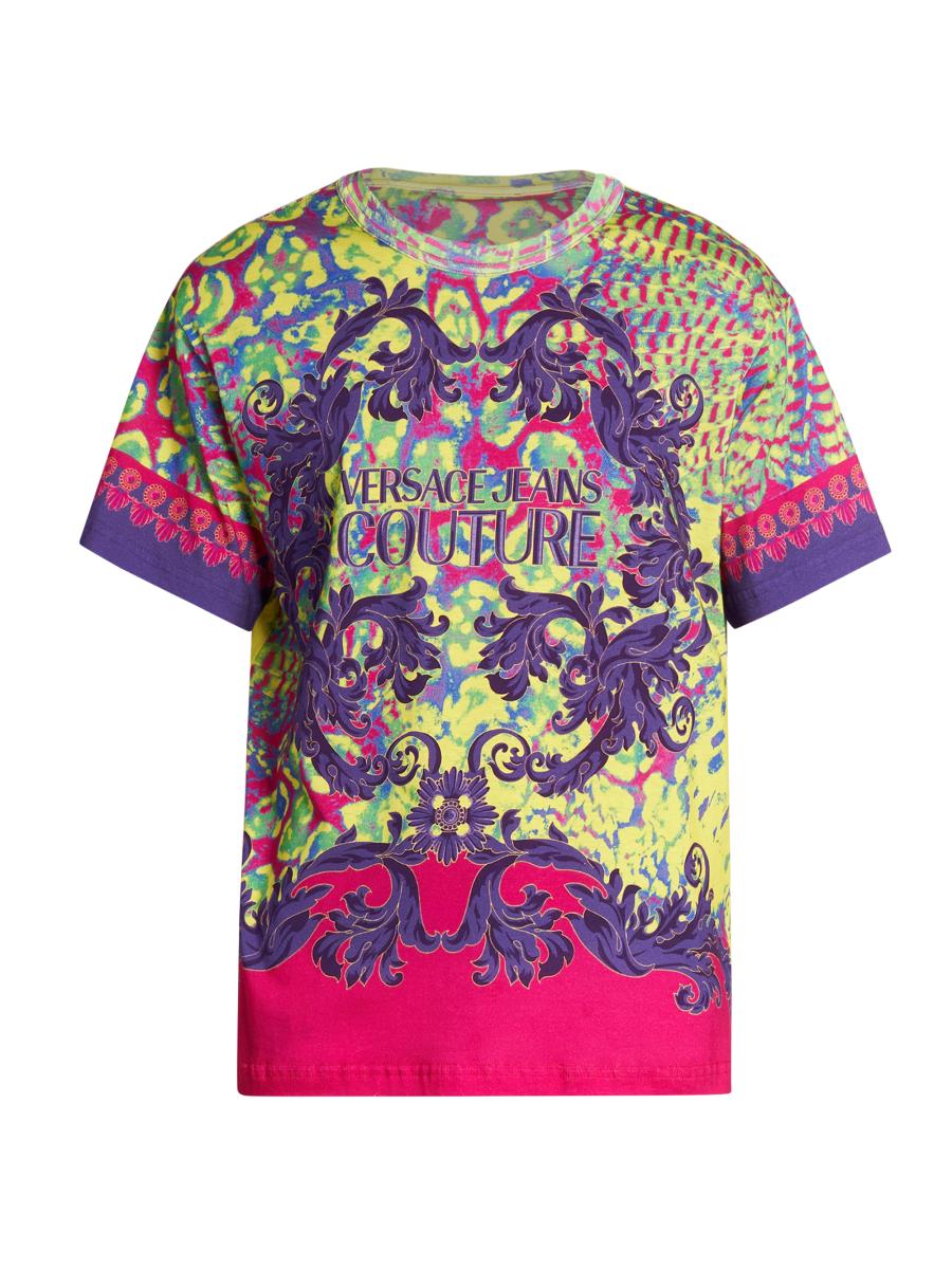 Shop Versace Jeans Couture Logo Baroque Tie-Dye T-Shirt Shop Versace Jeans Couture Logo Baroque Tie-Dye T-Shirt
