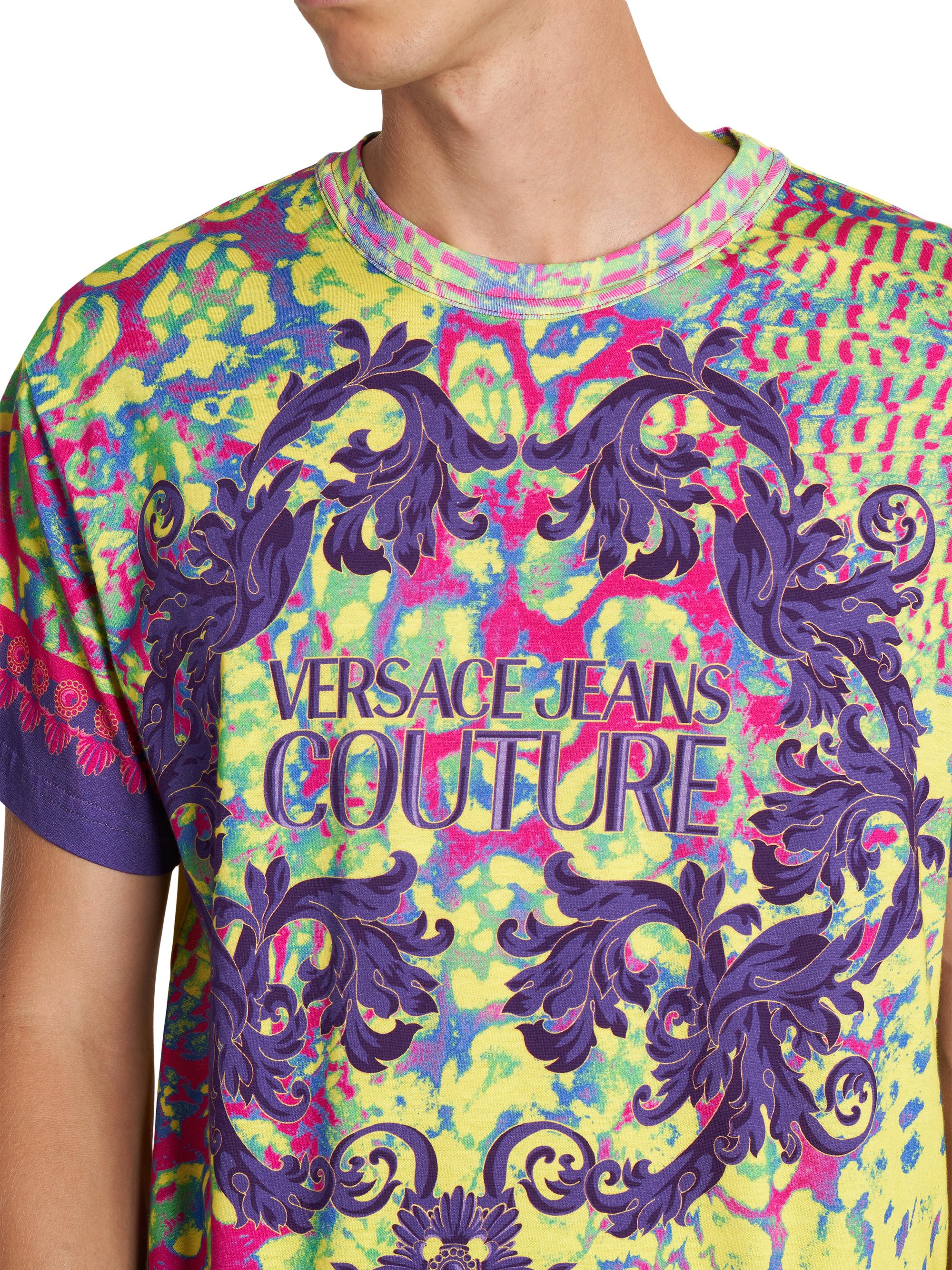 VERSACE JEANS COUTURE タイダイ Tシャツ Versace Jeans Couture Logo Baroque Tie-Dye T-Shirt | Saks Fifth Avenue