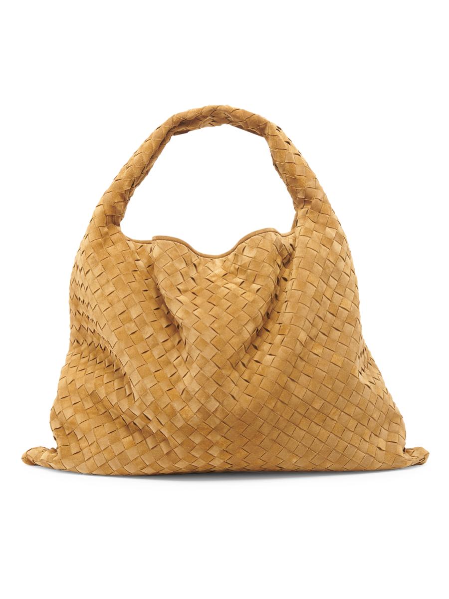 Bottega Veneta Large Hop Intrecciato Suede Hobo Bag | Saks
