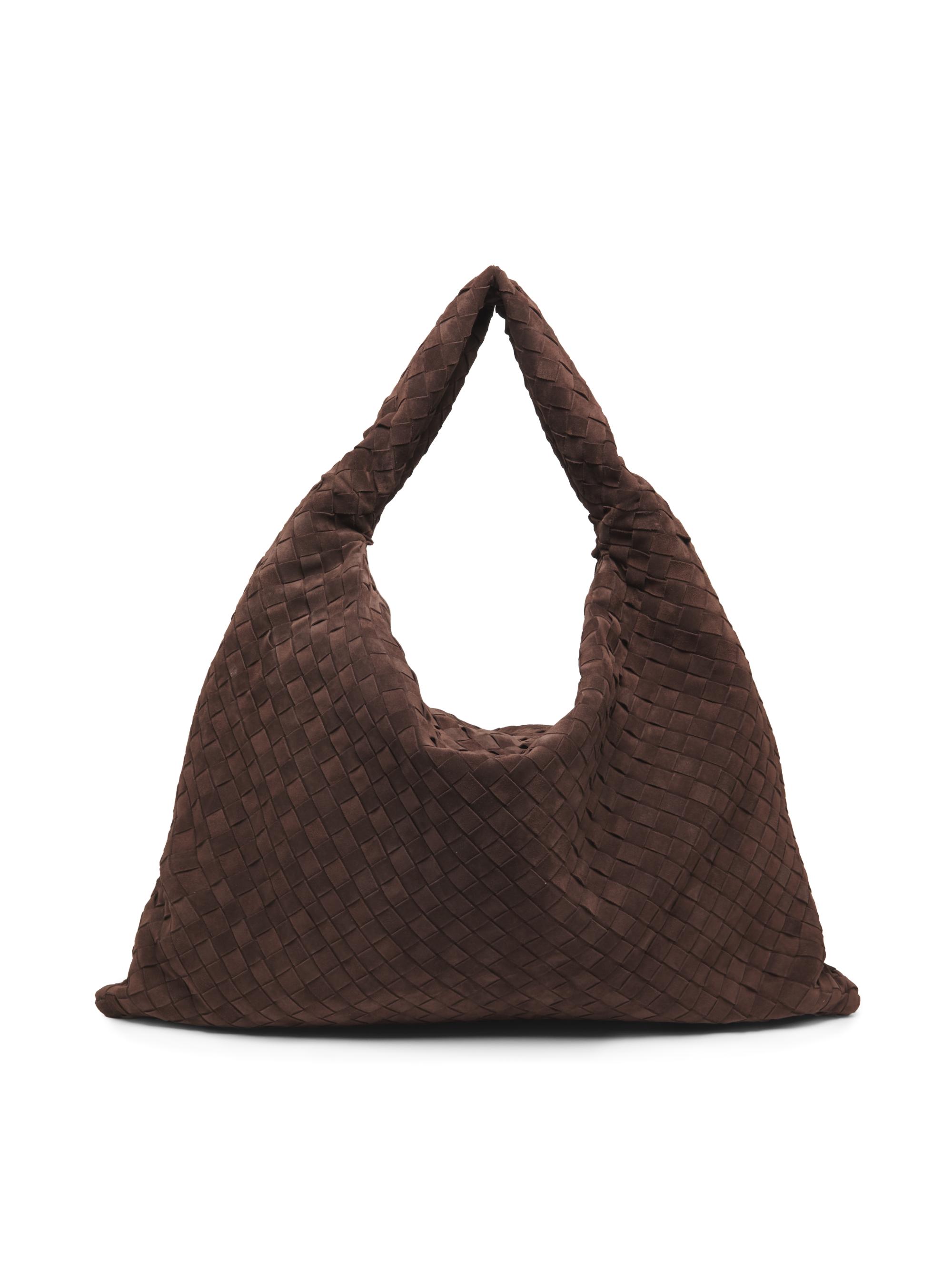 Bottega Veneta Women's  Hop Intrecciato Suede Hobo Bag - Fondant Brass
