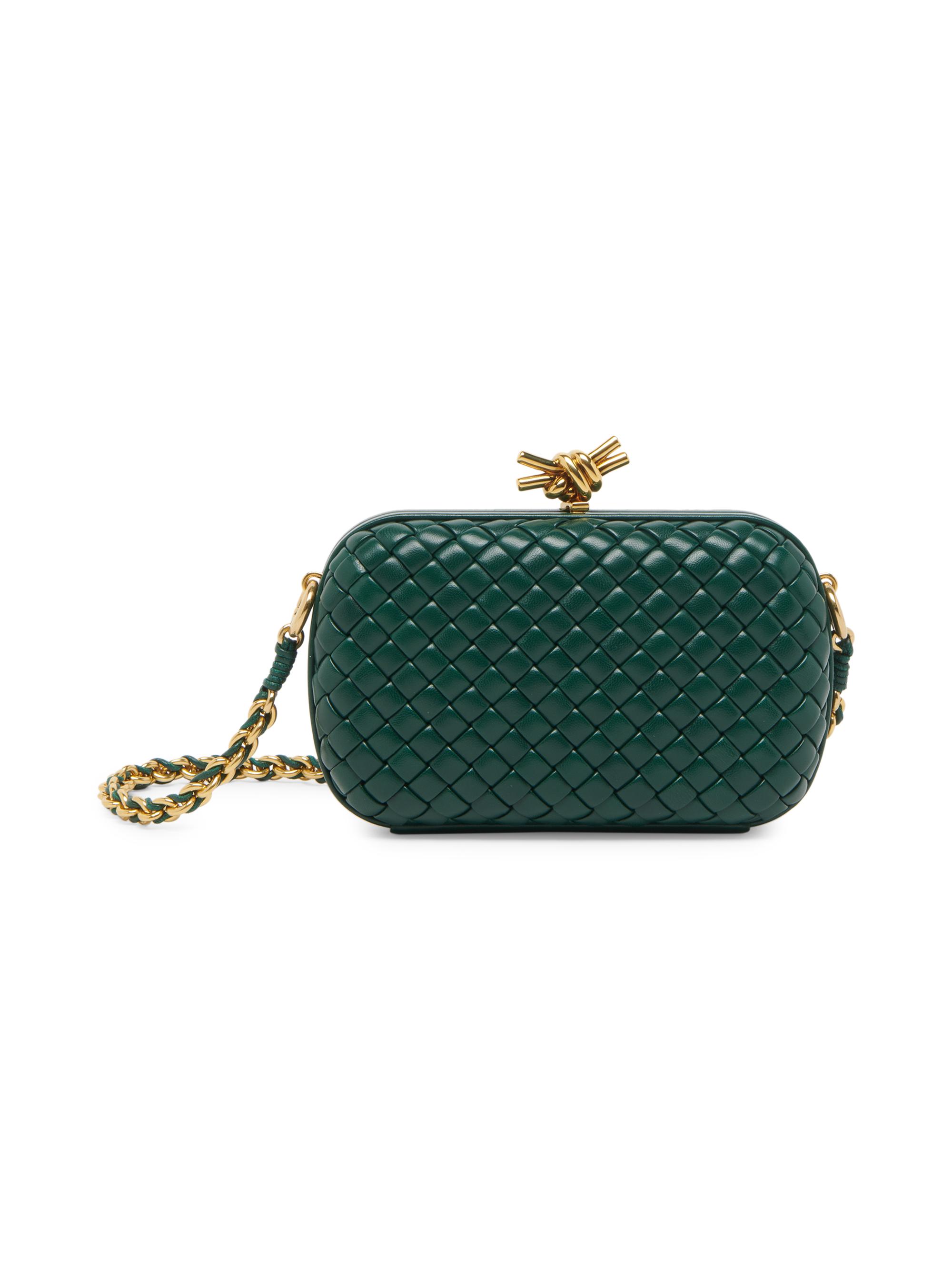 Bottega Veneta Women's Knot Padded Intreccio Leather Minaudière - Fondant