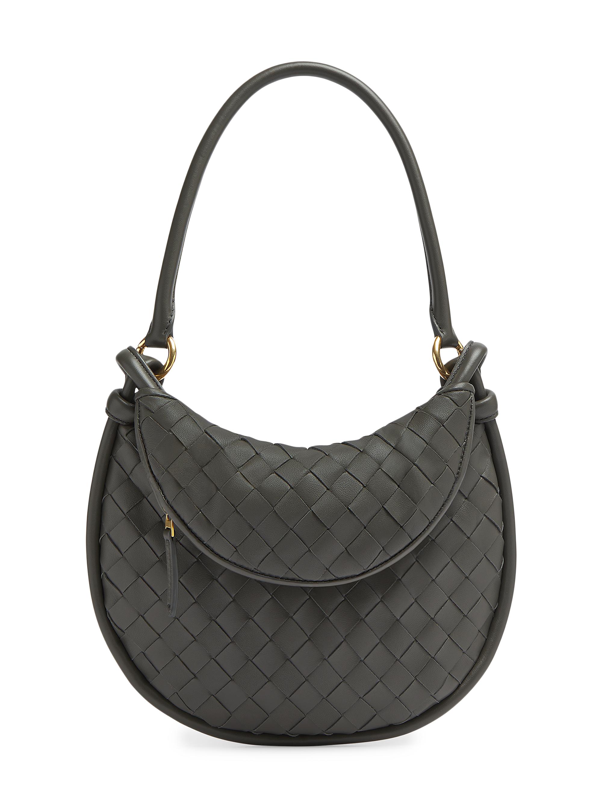 Bottega Veneta Women's  Gemelli Intrecciato Leather Shoulder Bag - Light Graphite