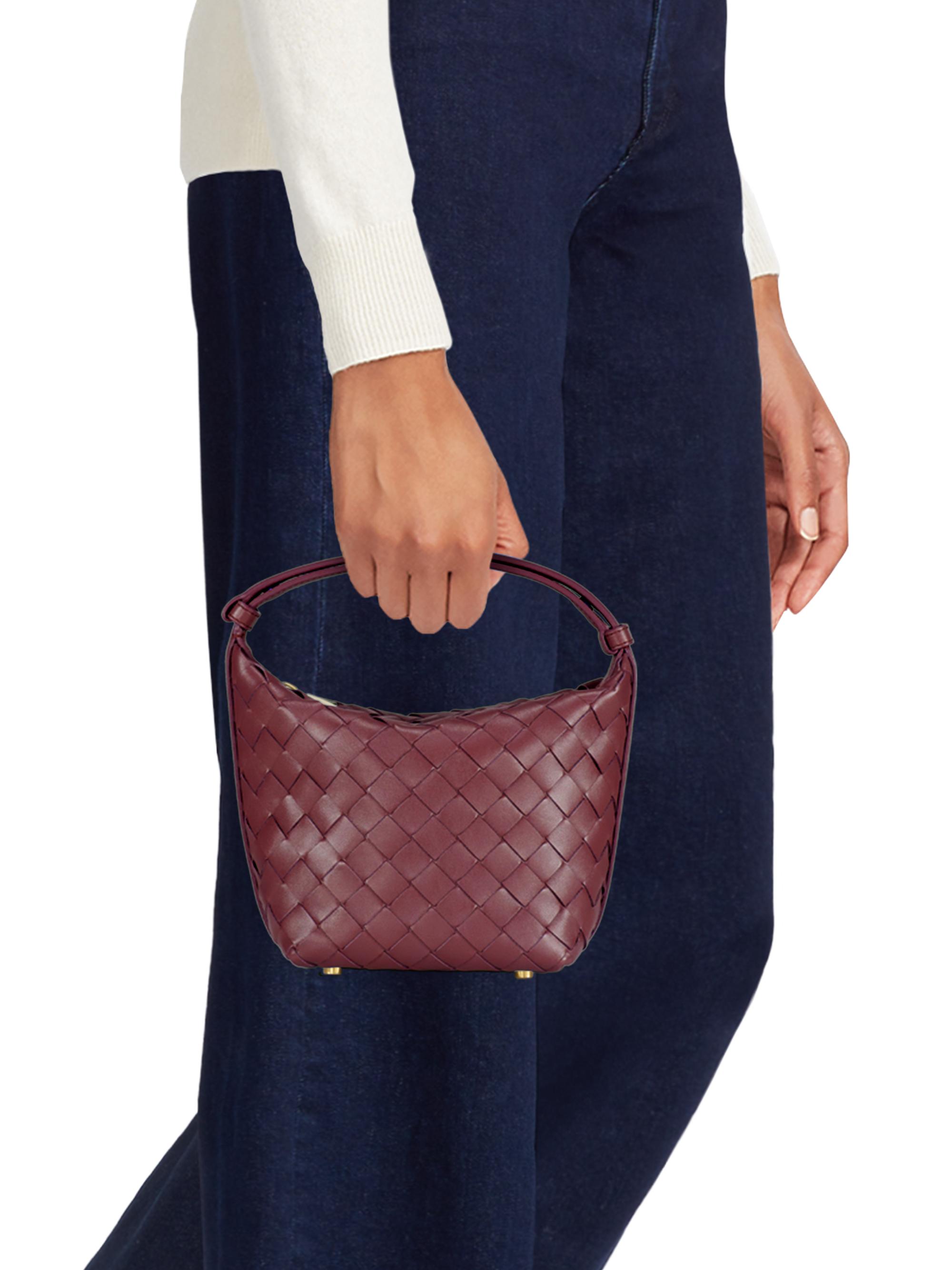 Bottega Veneta Candy Wallace Intrecciato Leather Top-Handle Bag