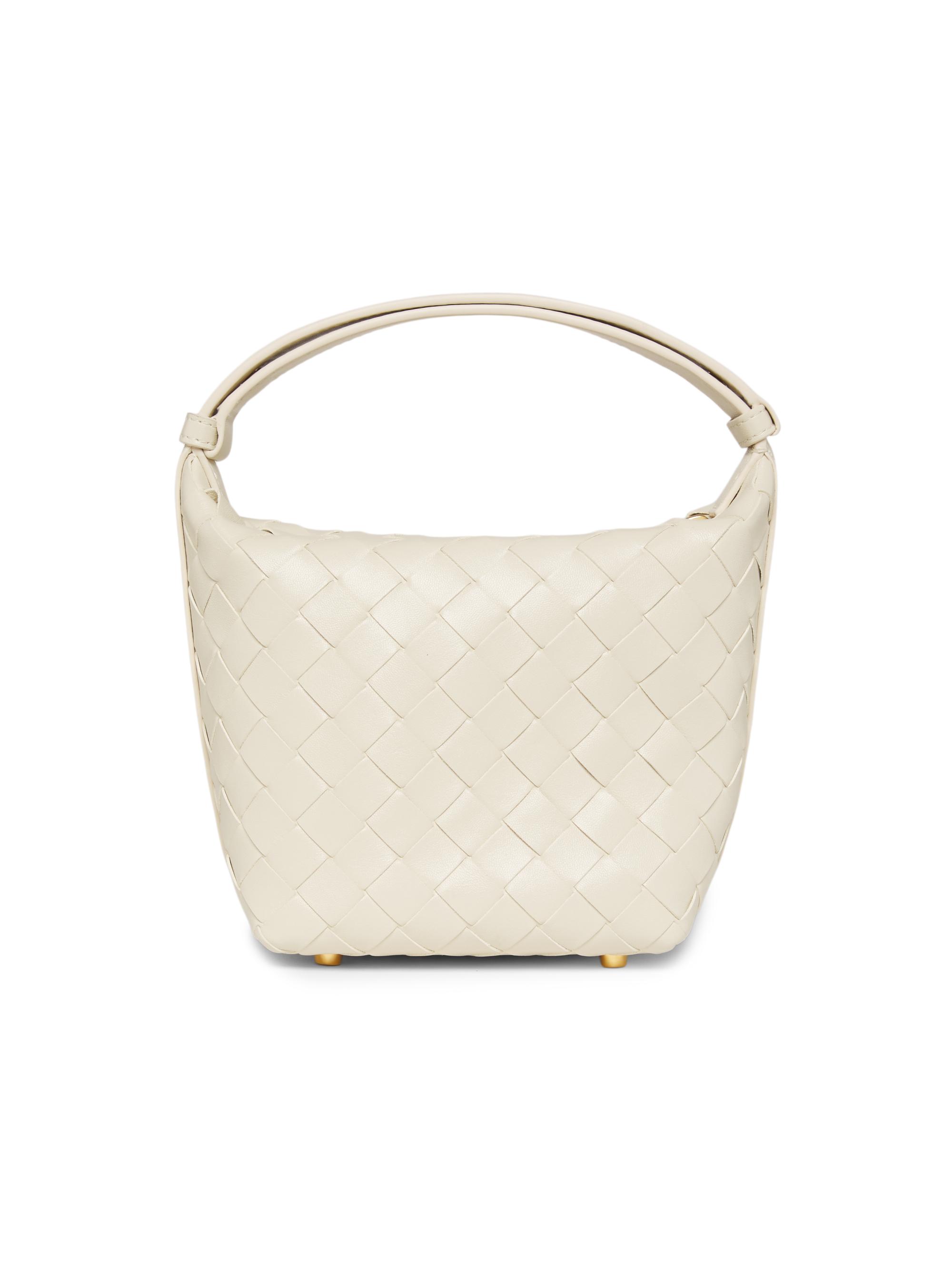 Bottega Veneta Women's Candy Wallace Intrecciato Leather Top-Handle Bag - Seasalt