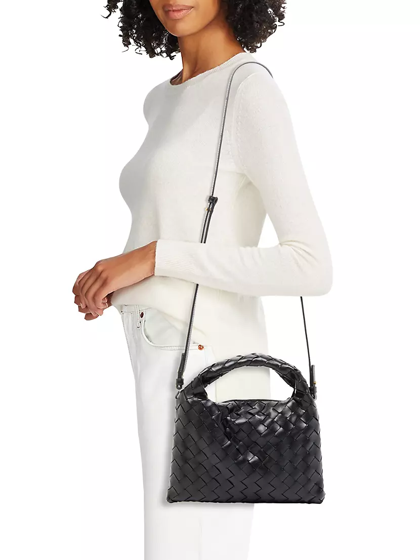 Shop Bottega Veneta Mini Hop Intrecciato Leather Crossbody Shop Bottega Veneta Mini Hop Intrecciato Leather Crossbody
