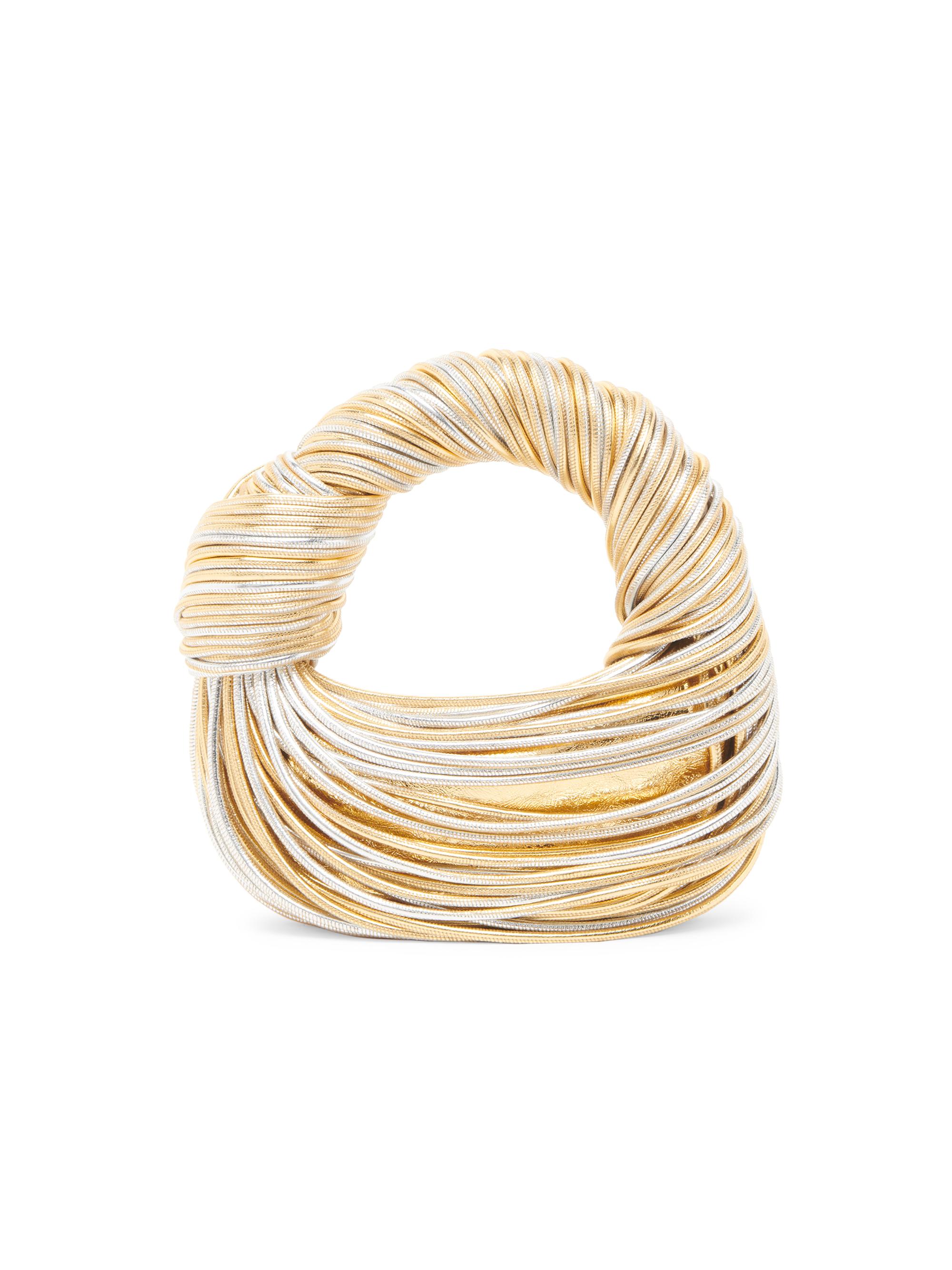 Bottega Veneta Women's Mini Jodie Tubular Laminated Leather Top-Handle Bag - Gold Silver