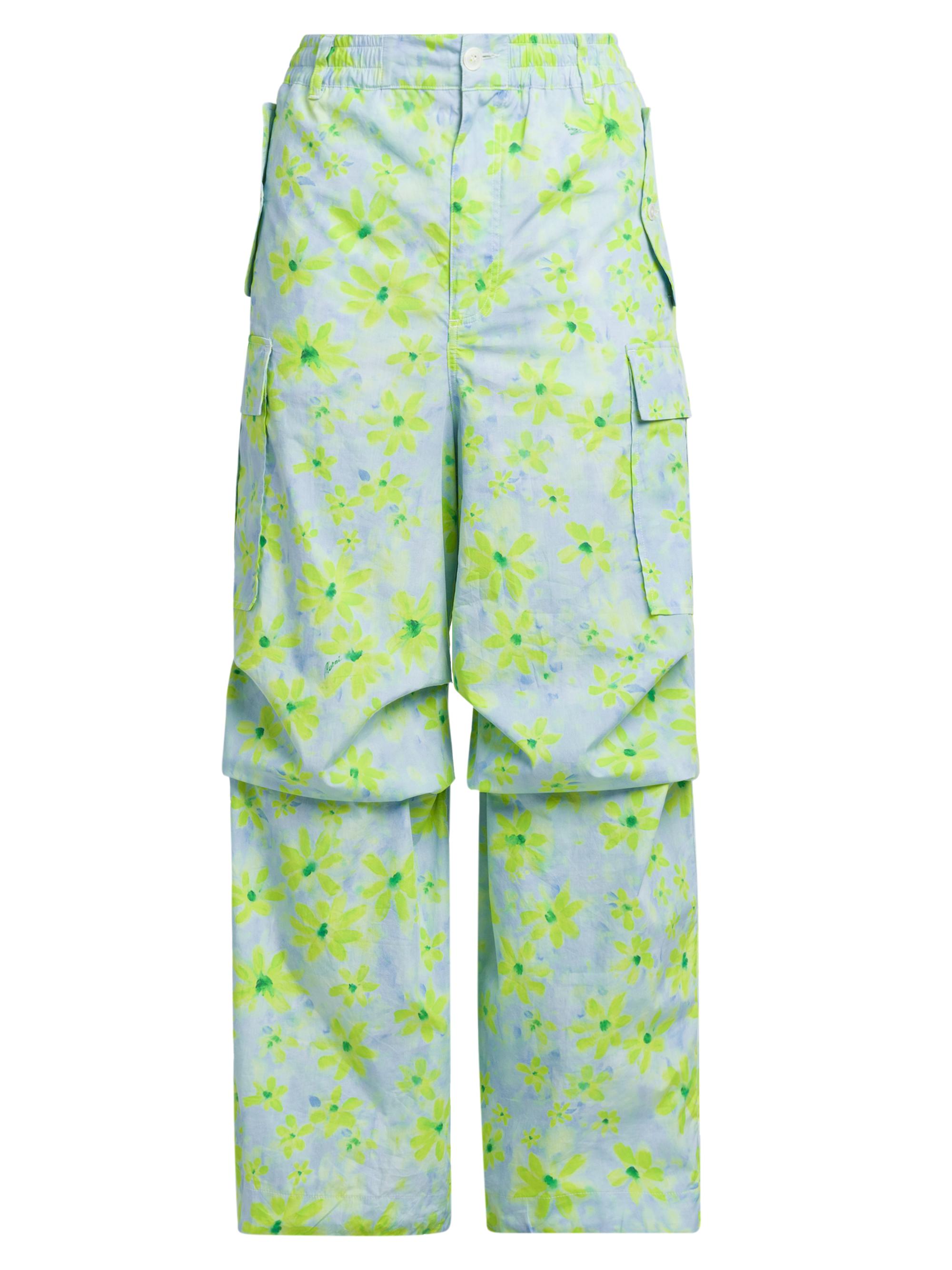 Marni Men's Paint Floral Cargo Pants - Aquamarine
