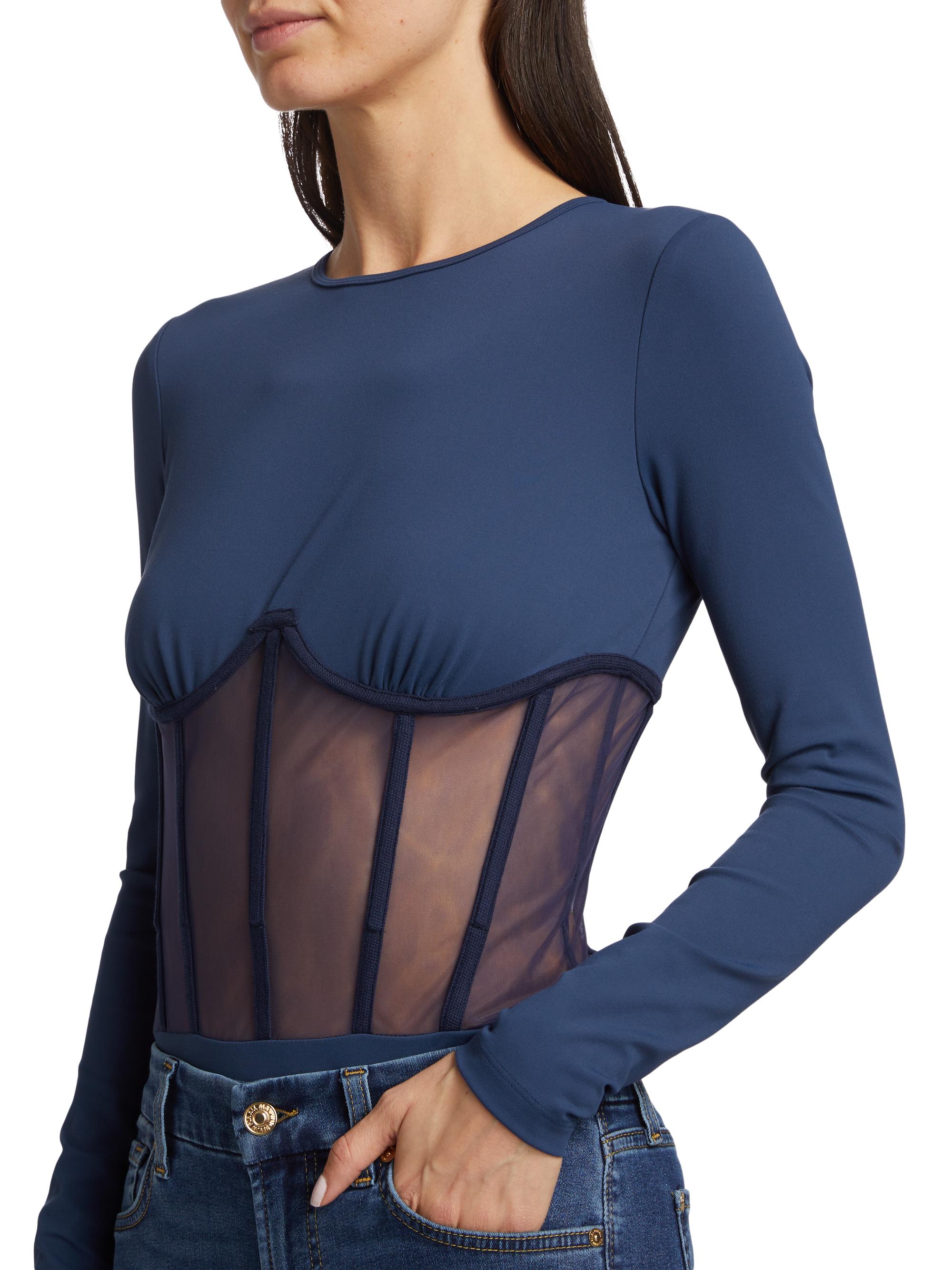 Cami NYC Zoma Tulle & Jersey Sheer Bodysuit | Saks Fifth Avenue