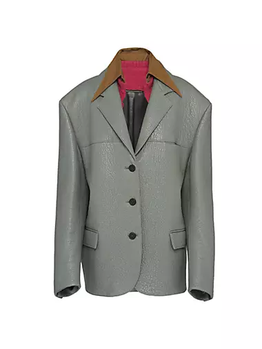 Single-Breasted Nappa Leather Jacket