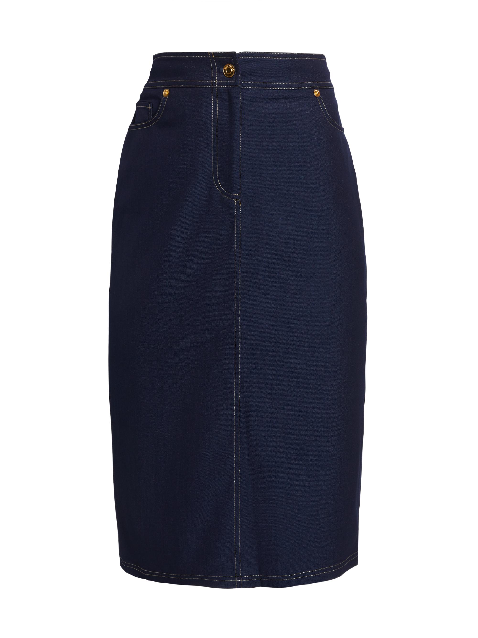 Elie Tahari Women's The Gavi Denim Midi-Skirt - Midnight Blue