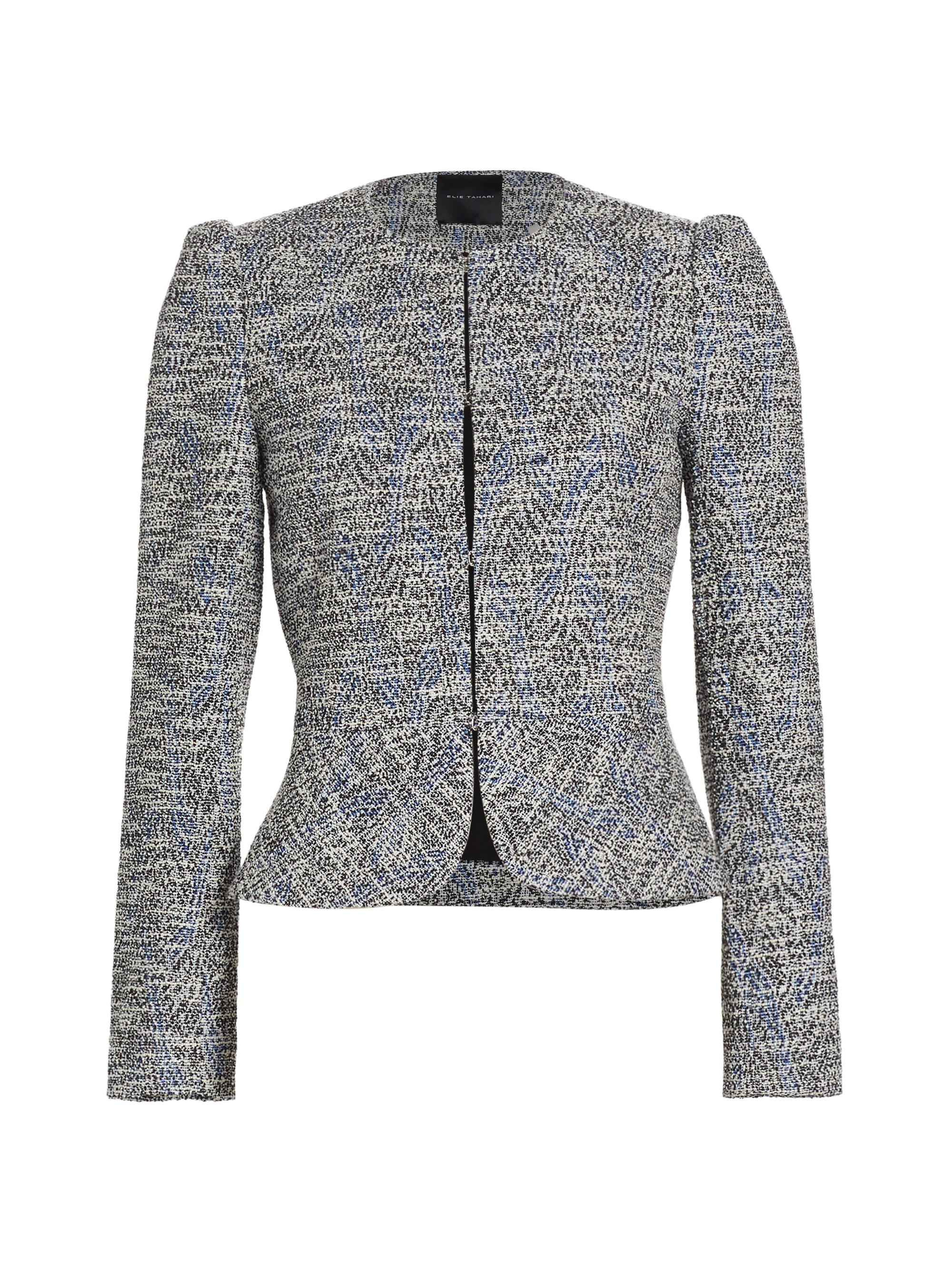 Elie Tahari Women's The Charise Tweed Peplum Jacket - Palma Multi Tweed