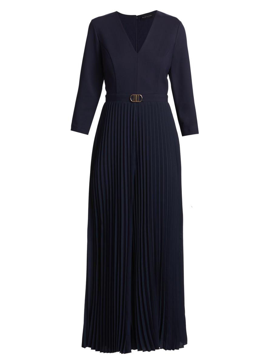 Shop Elie Tahari Cassidy Pleated Wide-Leg Jumpsuit | Saks Shop Elie Tahari Cassidy Pleated Wide-Leg Jumpsuit | Saks