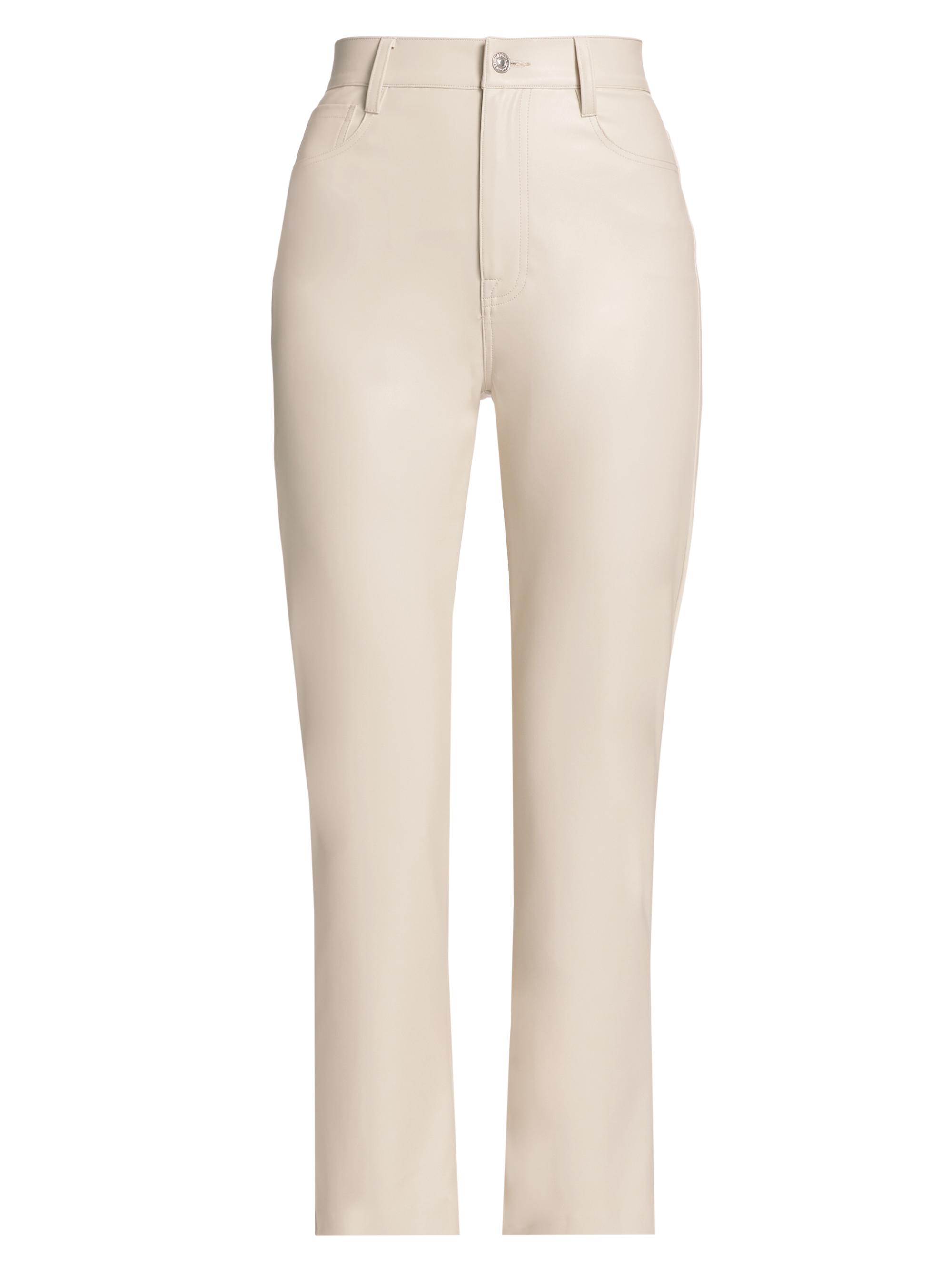 7 For All Mankind Women's Logan Stovepipe Faux Leather Straight-Leg Pants - Bone