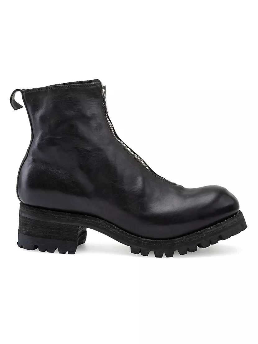 Shop Guidi Leather Front Zip Lug-Sole Ankle Boots | Saks Fifth Avenue