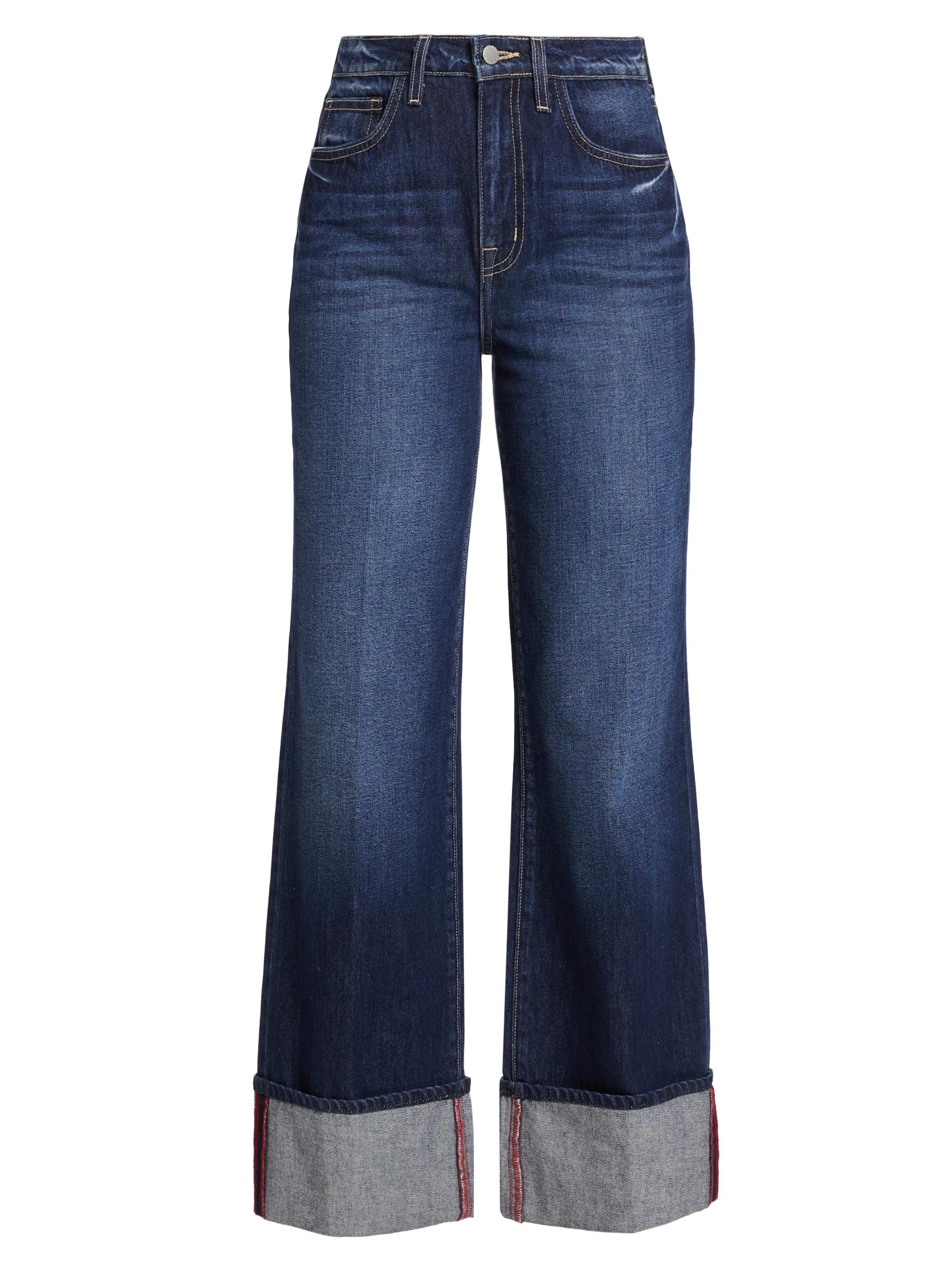 L'AGENCE Miley Wide-Leg Cuff Jeans Saks Fifth Avenue