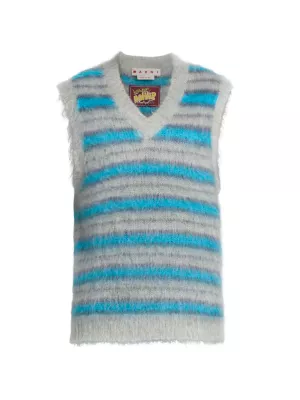 Shop Marni Striped Mohair-Blend Sweater Vest | Saks Fifth Avenue