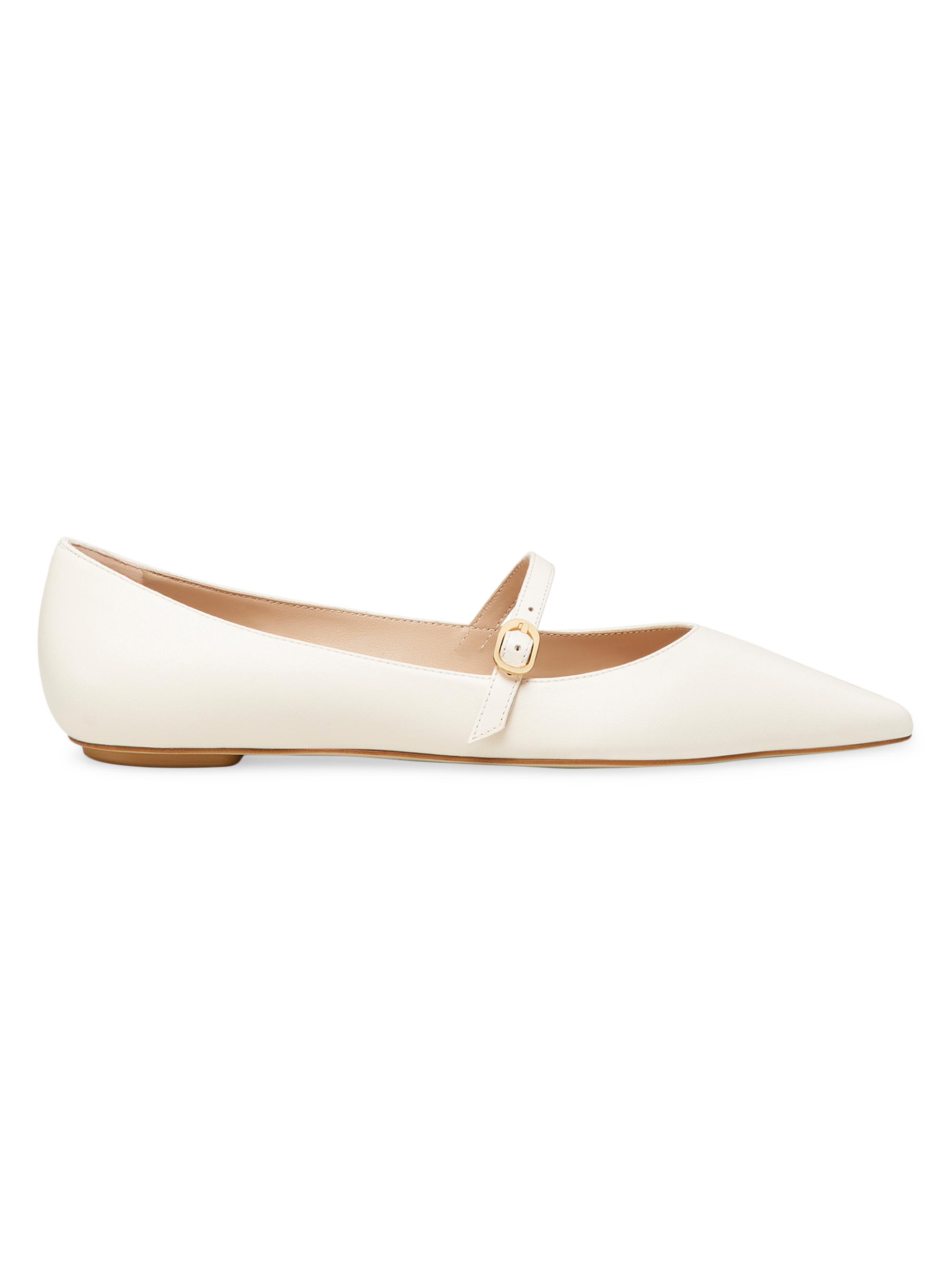 Stuart Weitzman Women's Emilia Leather Mary Jane Ballet Flats - Seashell