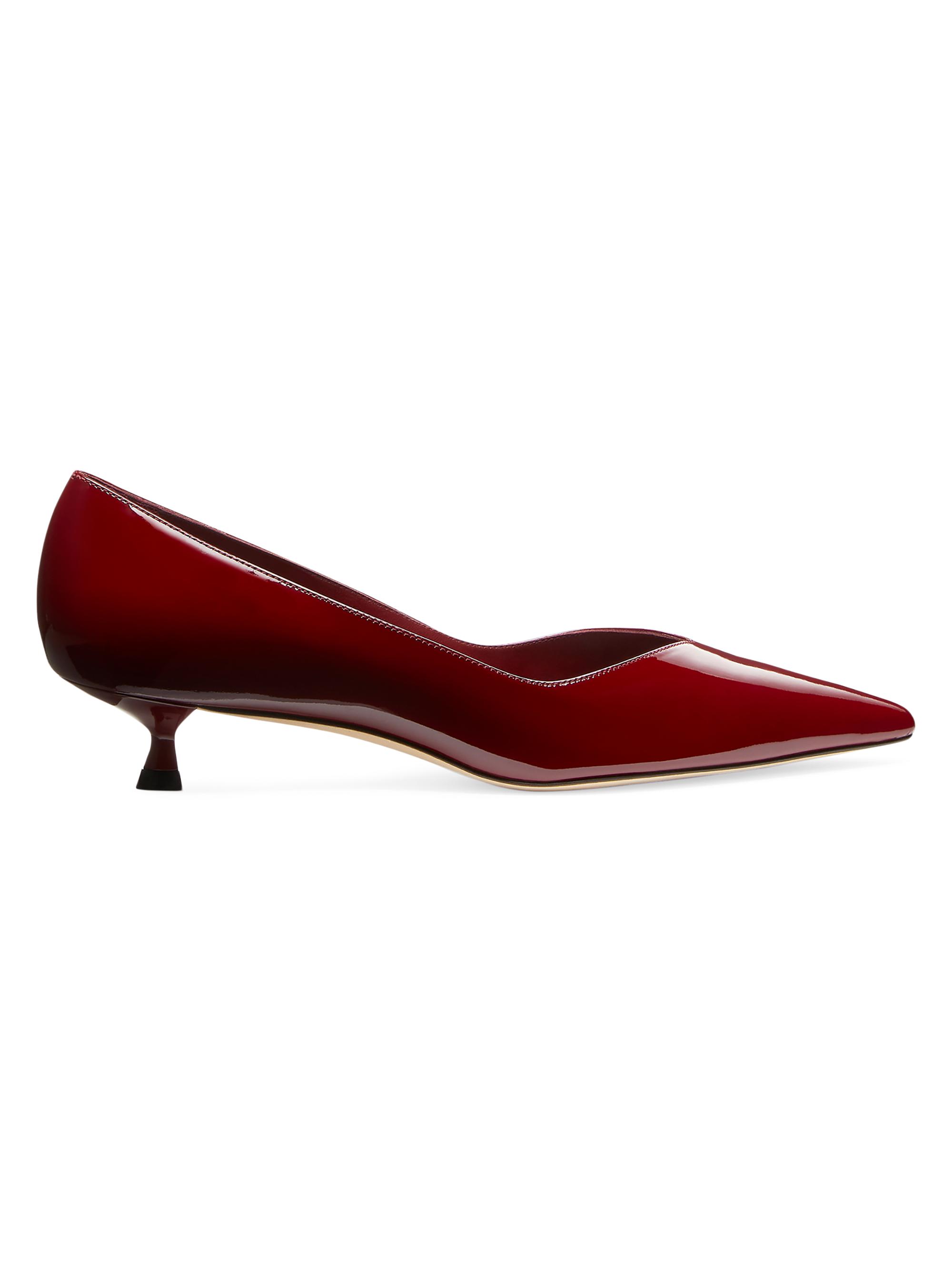 Stuart Weitzman Women's Eva 35MM Patent Leather Kitten-Heel Pumps - Rosewood