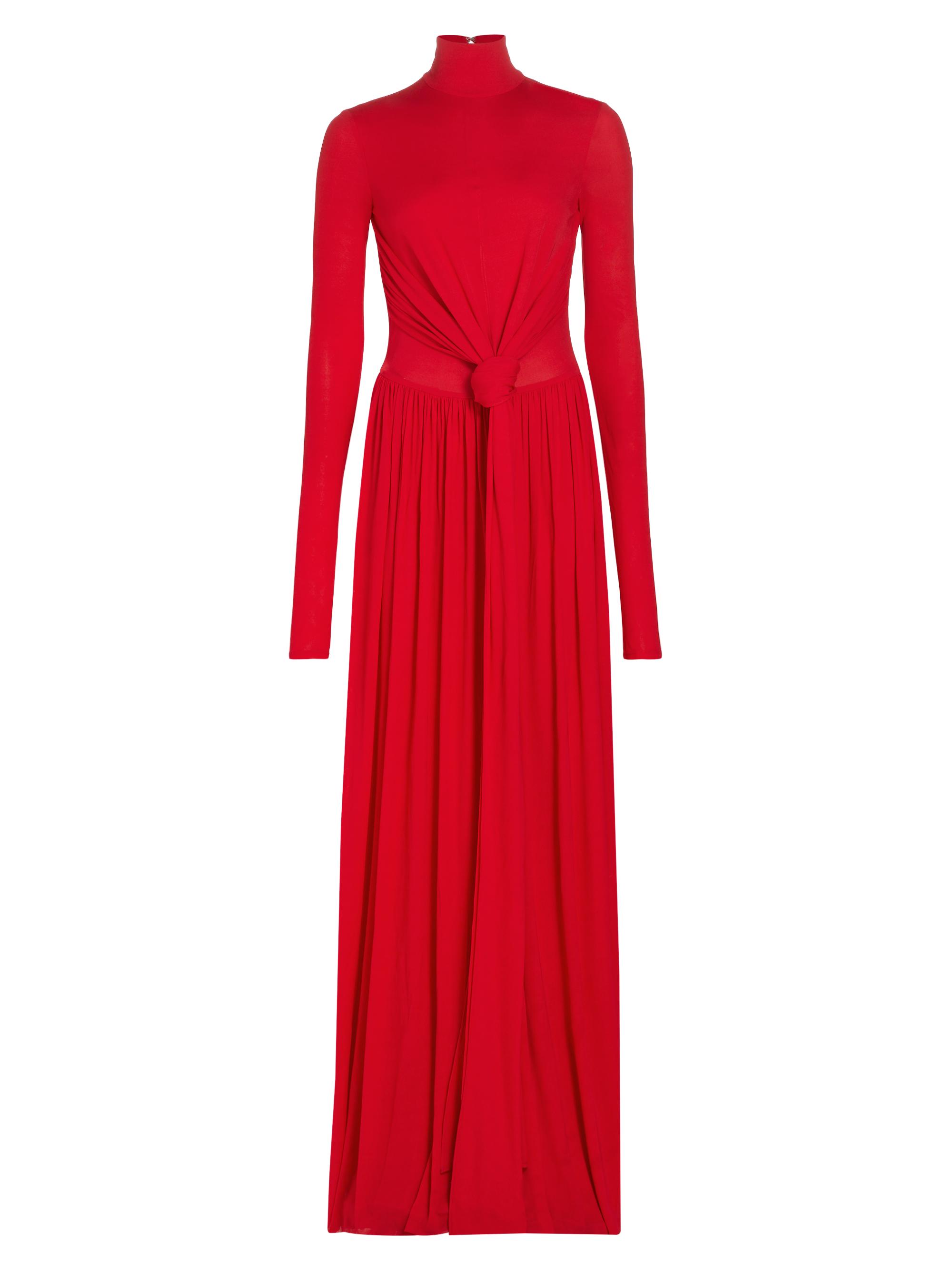 Proenza Schouler Women's Knotted Turtleneck Maxi Dress - Red