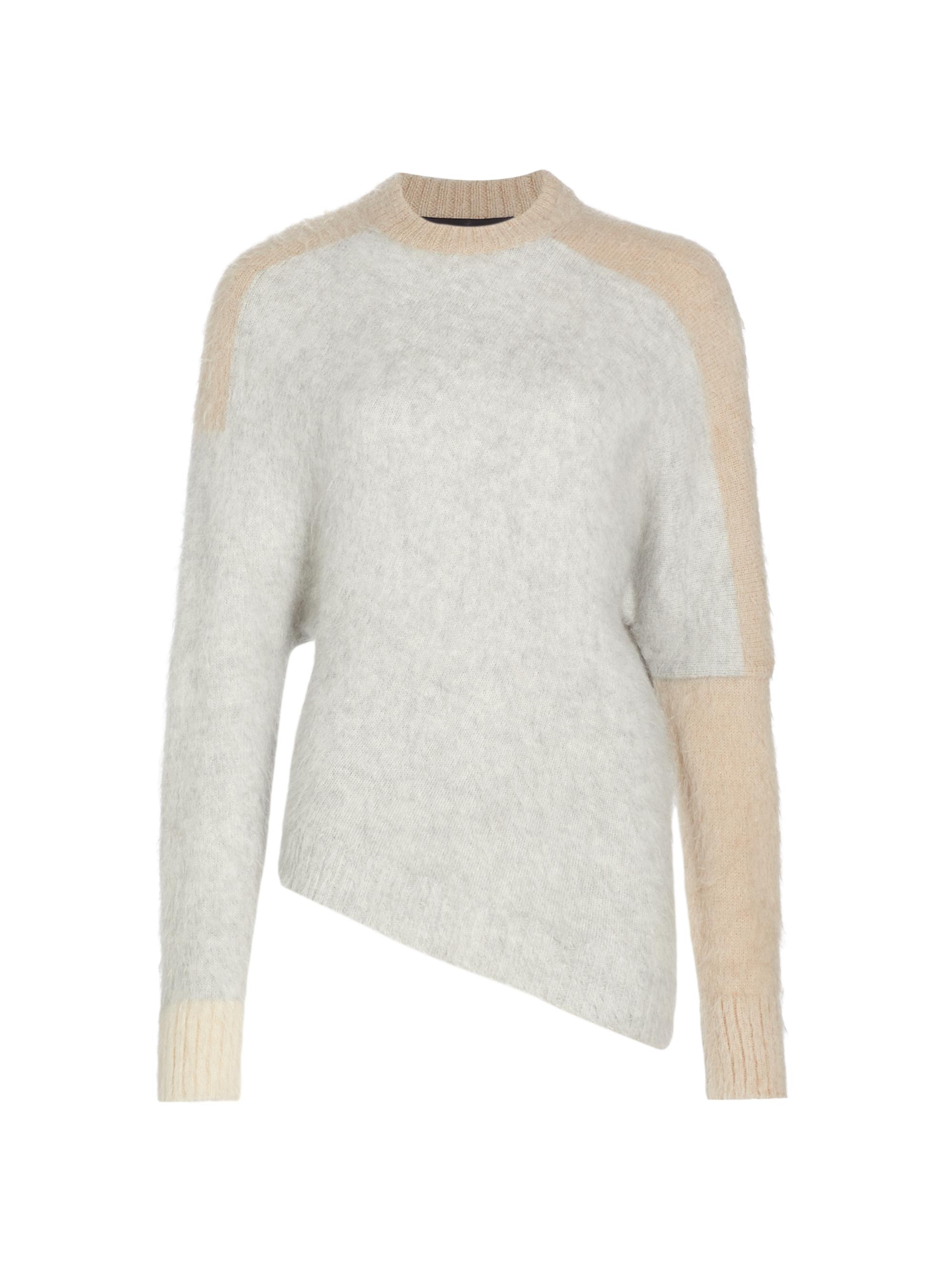 Proenza Schouler Women's Brushed Mohair Colorblock Sweater - Light Grey Multi