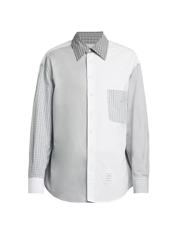 Shop Thom Browne Fun Mix Oversized Button-Front Shirt | Saks Fifth 