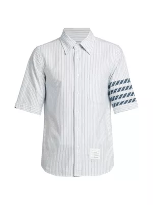 Thom Browne striped poplin shirt - White