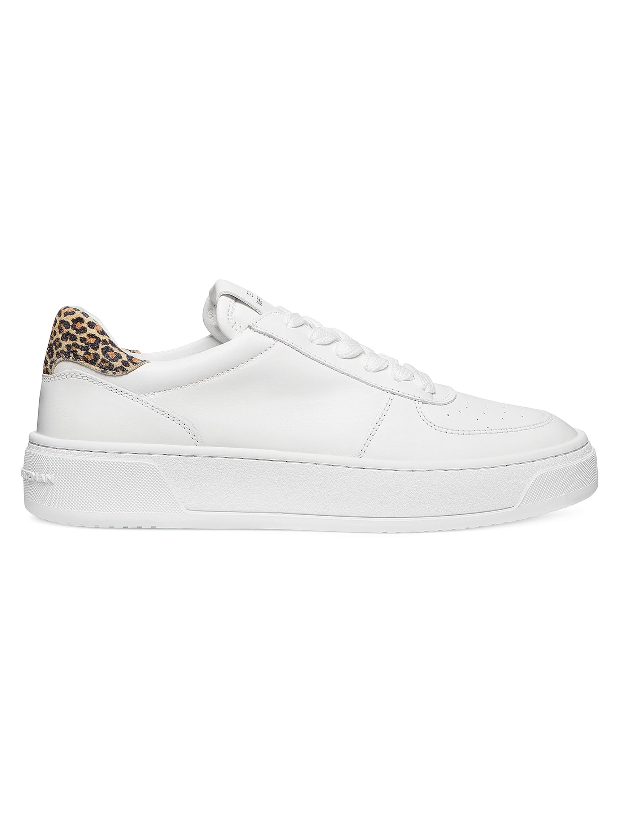 Stuart Weitzman Women's Courtside Leather Low-Top Sneakers - White Leopard