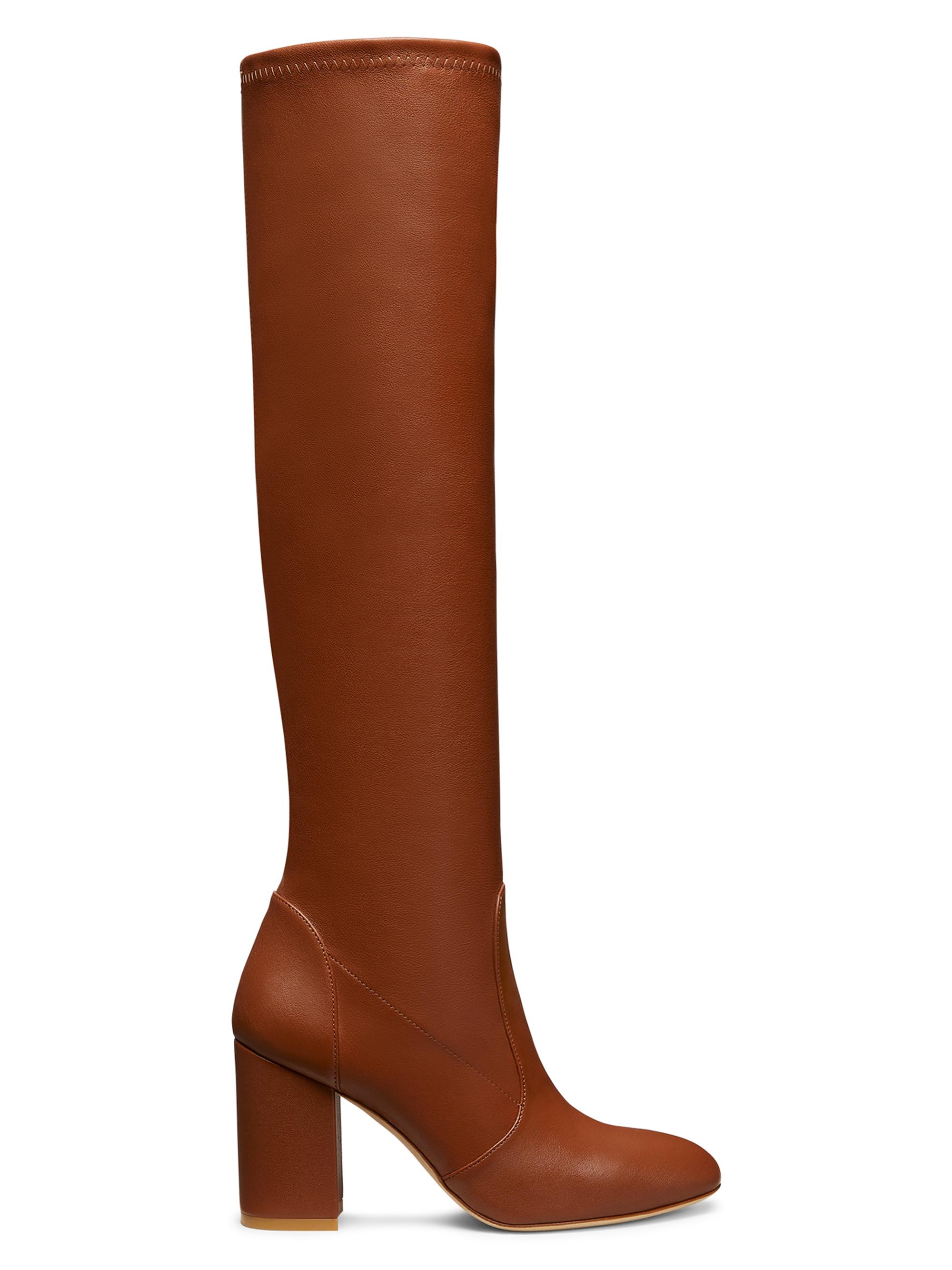 Stuart Weitzman Women's Yuliana 85MM Leather Knee-High Boots - Briddle Brown