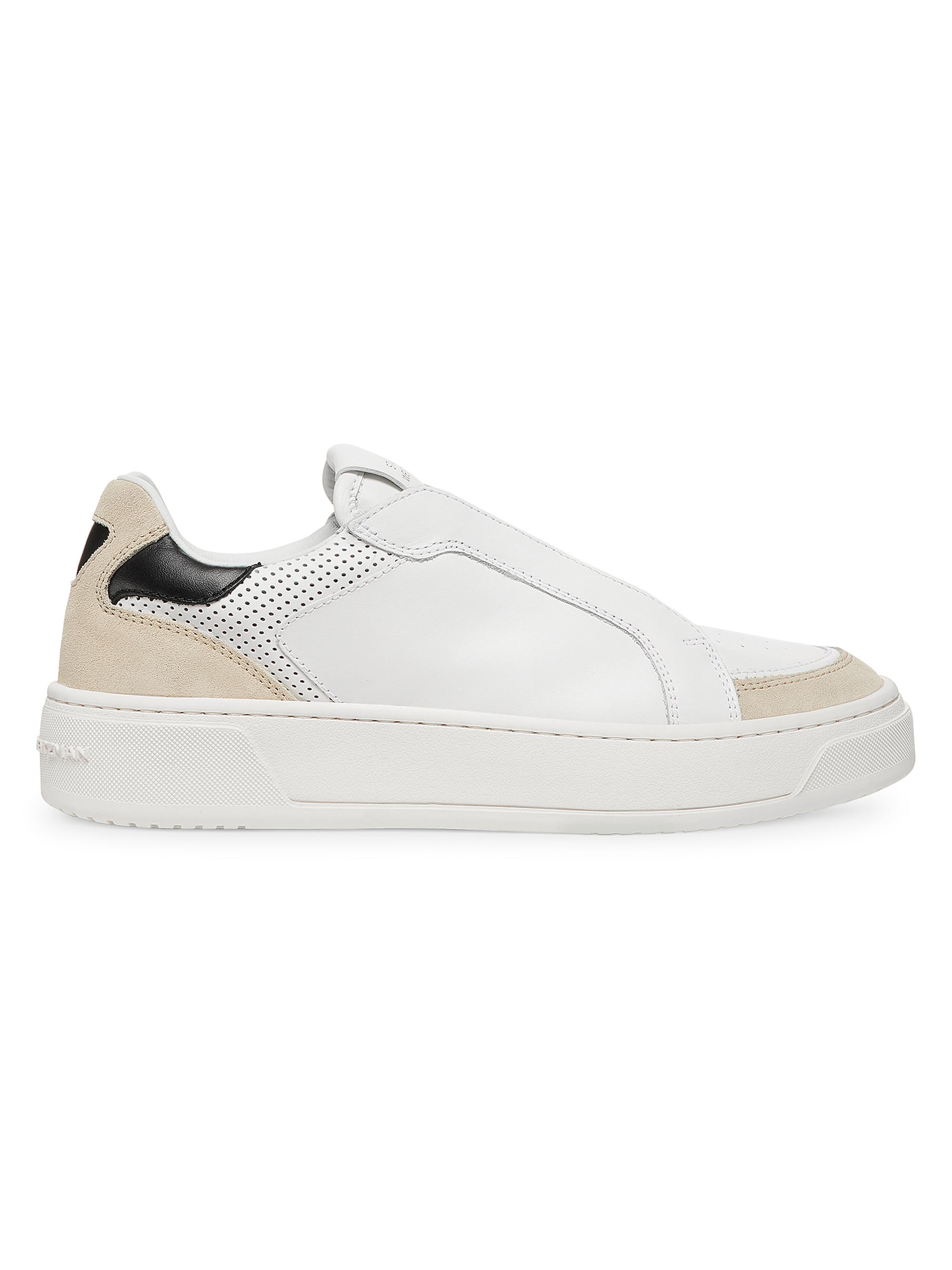 Stuart Weitzman Women's Courtside Retro Leather Low-Top Sneakers - Light Beige White Black