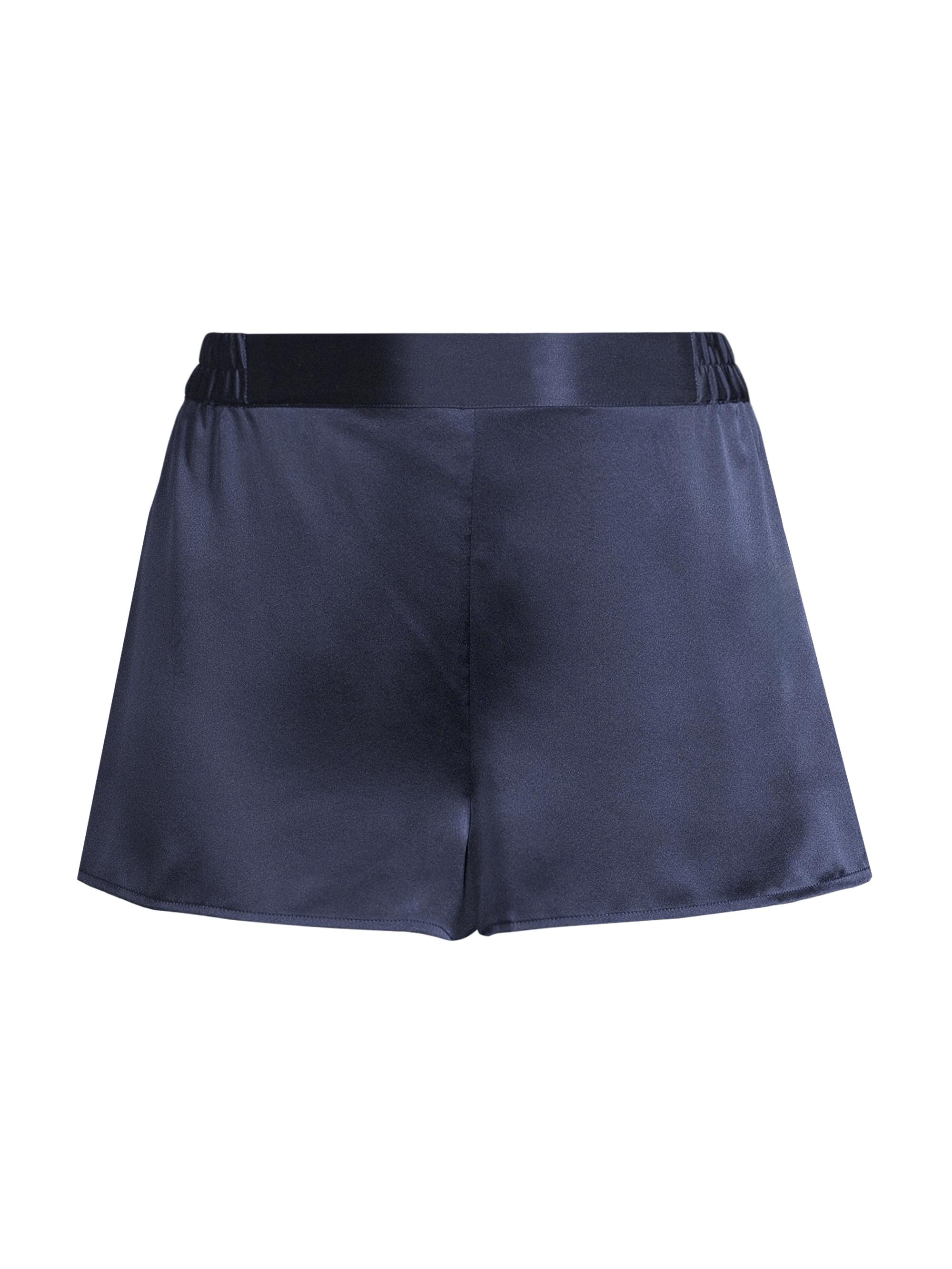 Ginia Women's Elasticized Silk Shorts - Midnight